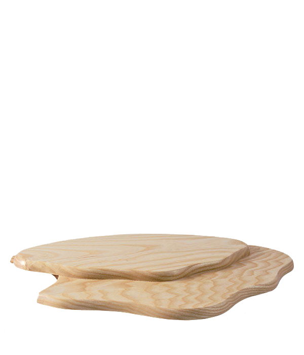 Zwei übereinanderliegende hölzerne Wolkenformen in Naturholzoptik. im Dregeno Online Shop günstig kaufen