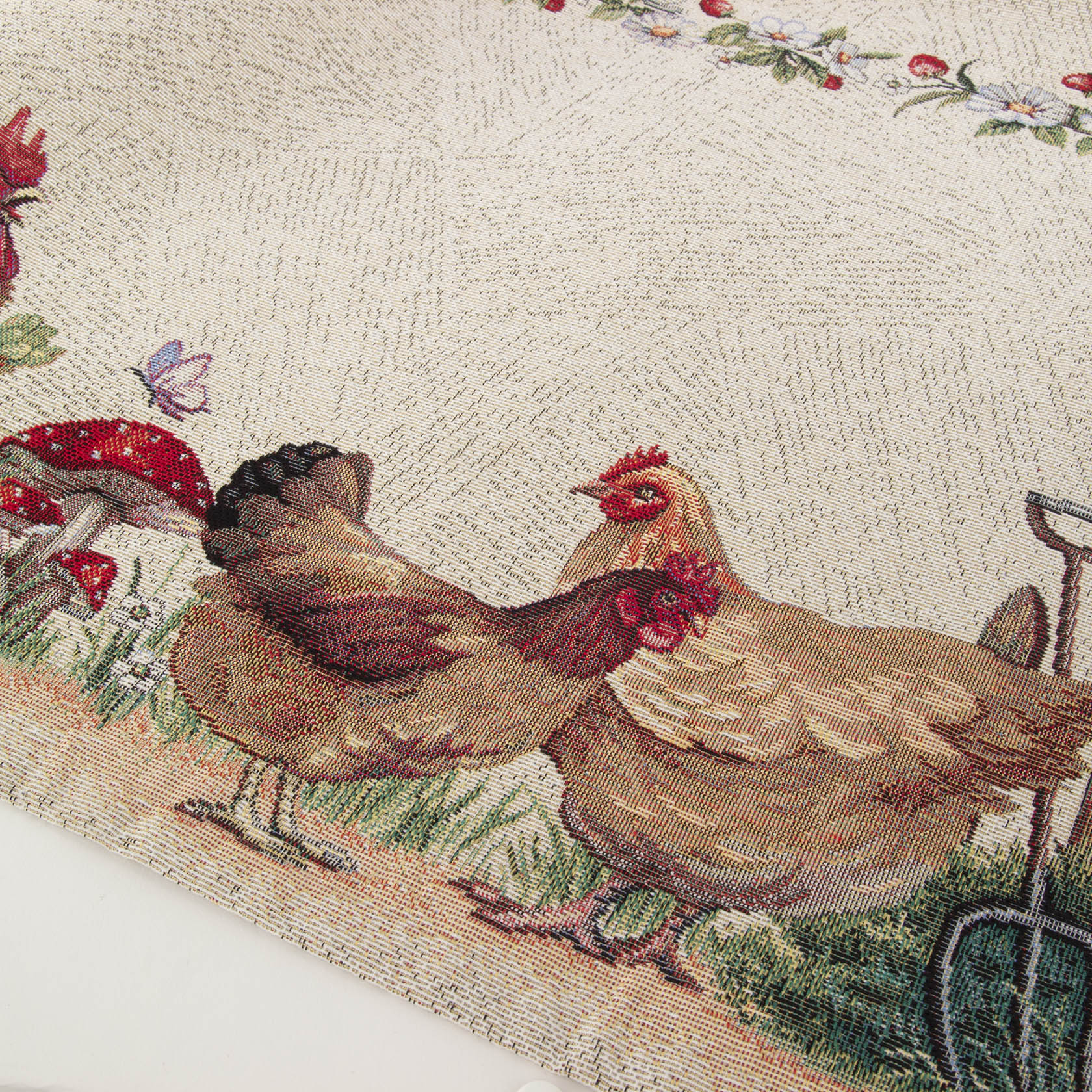 Tischdecke Hühnerschar 94 x 94 cm