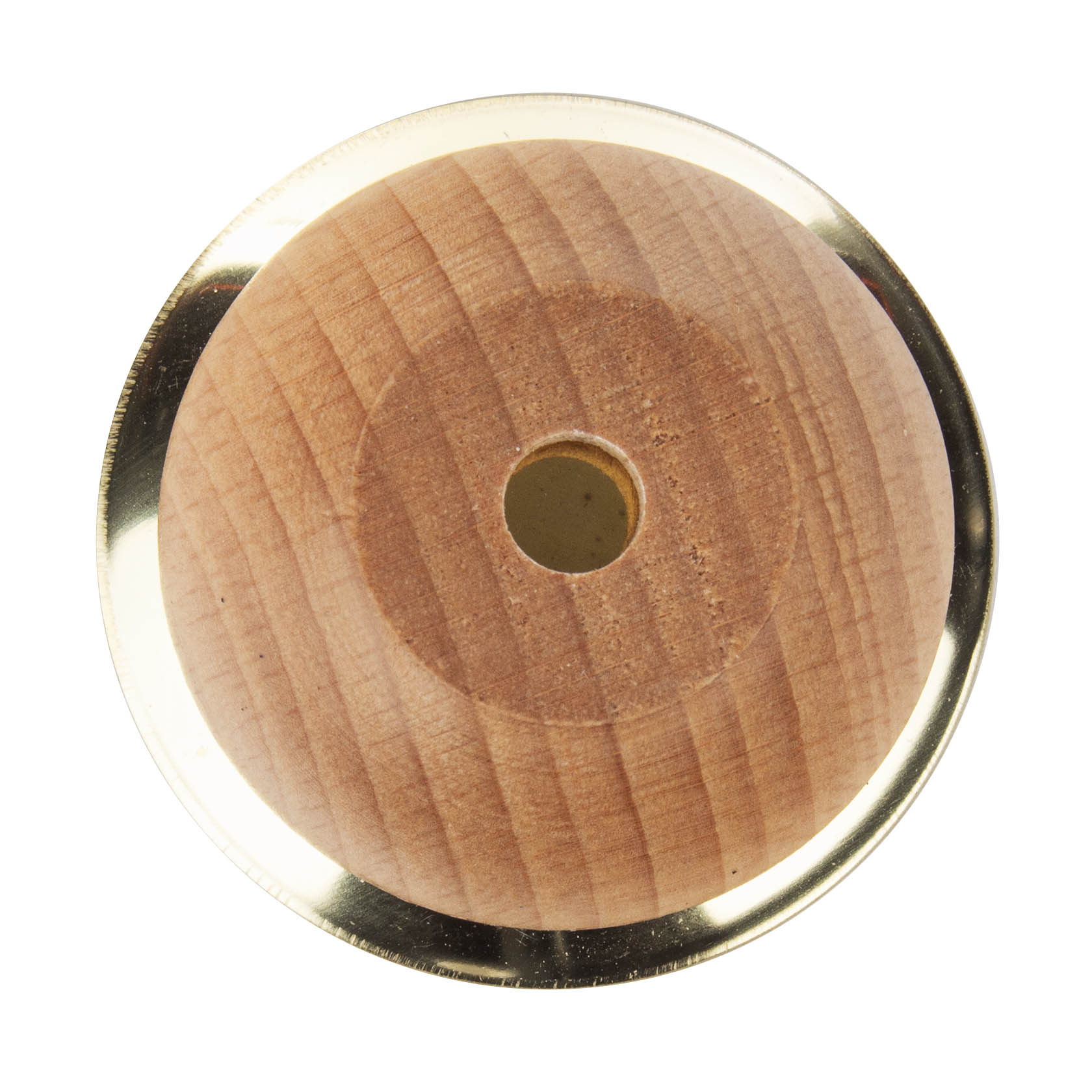 Holztülle mit Messingeinsatz für Kerzen d=20mm