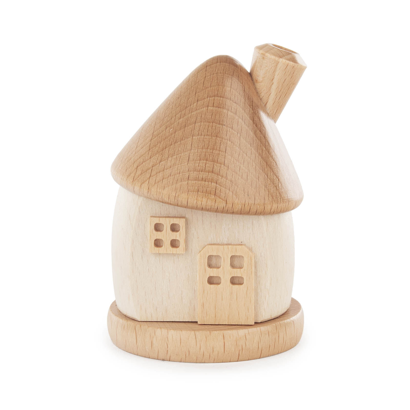 Weißes Räucherhaus aus Holz mit konischem Dach und Schornstein im Dregeno Online Shop günstig kaufen