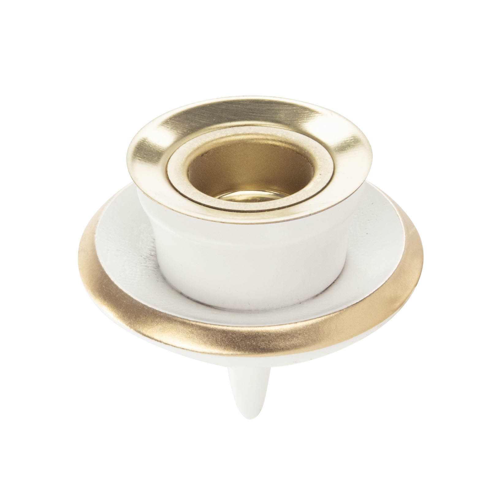 Weiße Ersatztülle mit goldenem Rand und Zapfen, passend zur Leuchte 085/902. im Dregeno Online Shop günstig kaufen