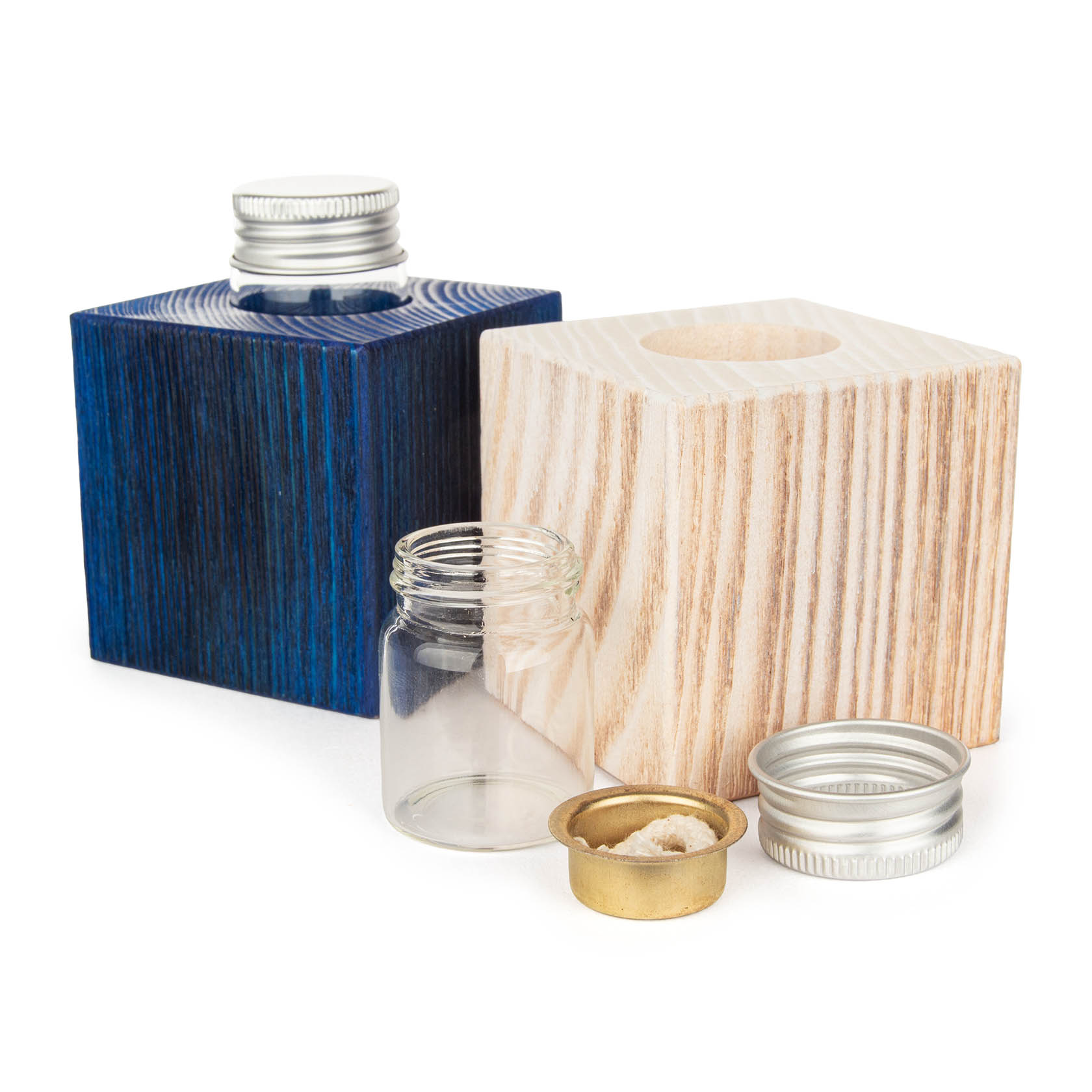 Minivase + Miniöllämpchen blau / weiß