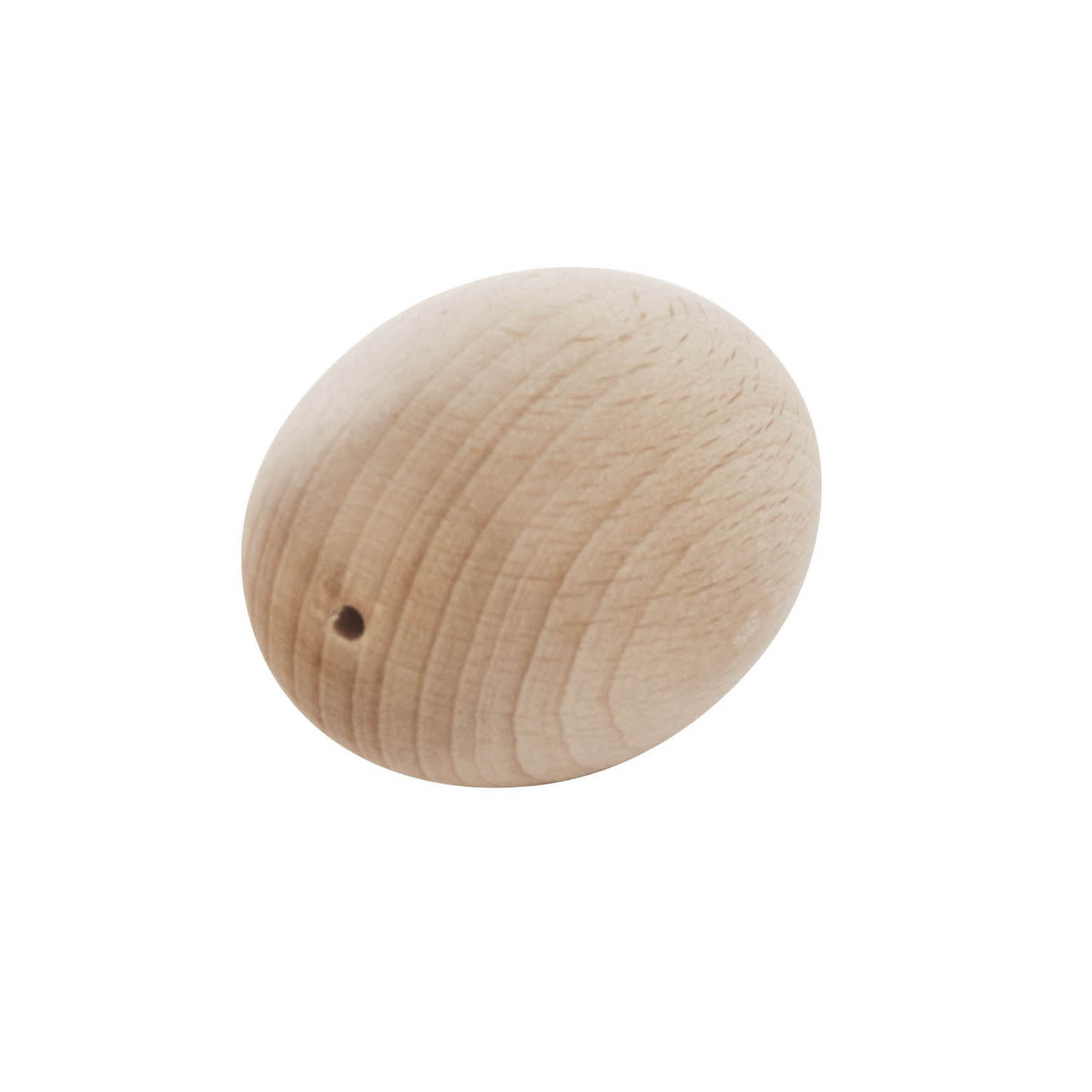 Ein Rohholz-Osterei mit einer Bohrung, Durchmesser 6,0 cm.
