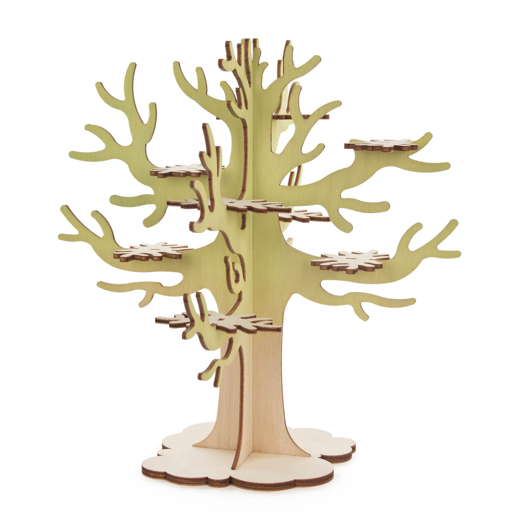 A small decorative wooden tree with branches, suitable for miniature owls to perch on, designed in an artistic style. im Dregeno Online Shop günstig kaufen