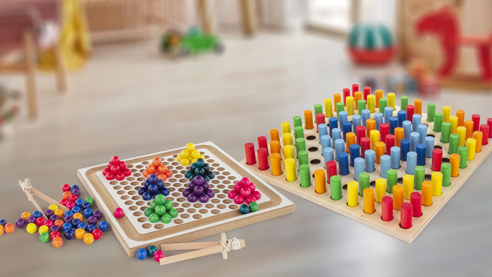 Kugelspiel und Steckspiel