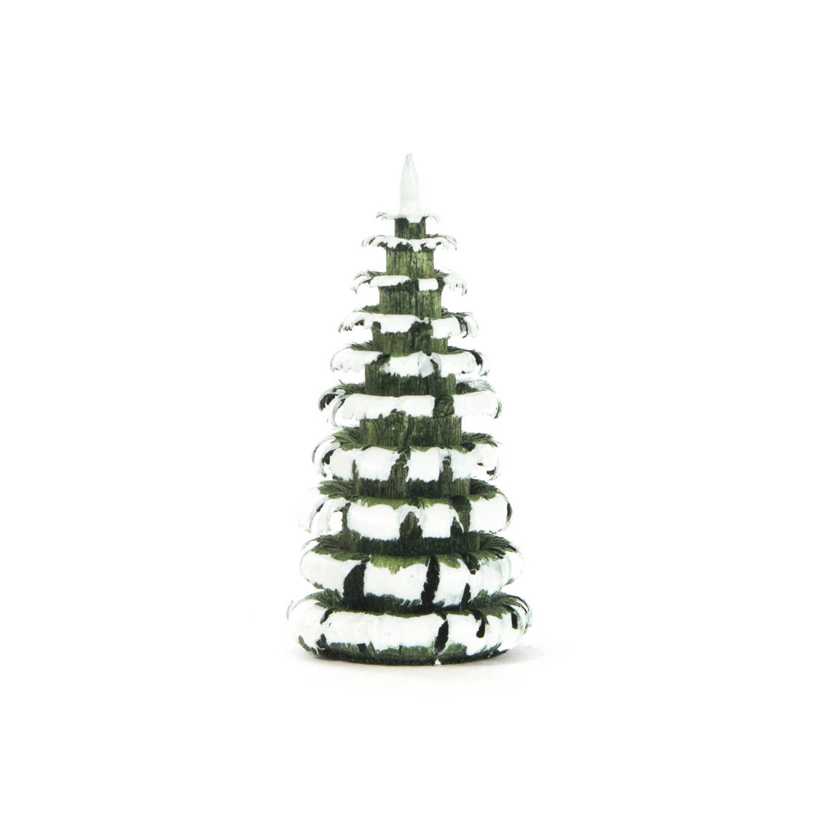 Kleiner, dekorativer Tannenbaum aus Ringen in grün und weiß gestreift, Höhe etwa 4 cm. im Dregeno Online Shop günstig kaufen