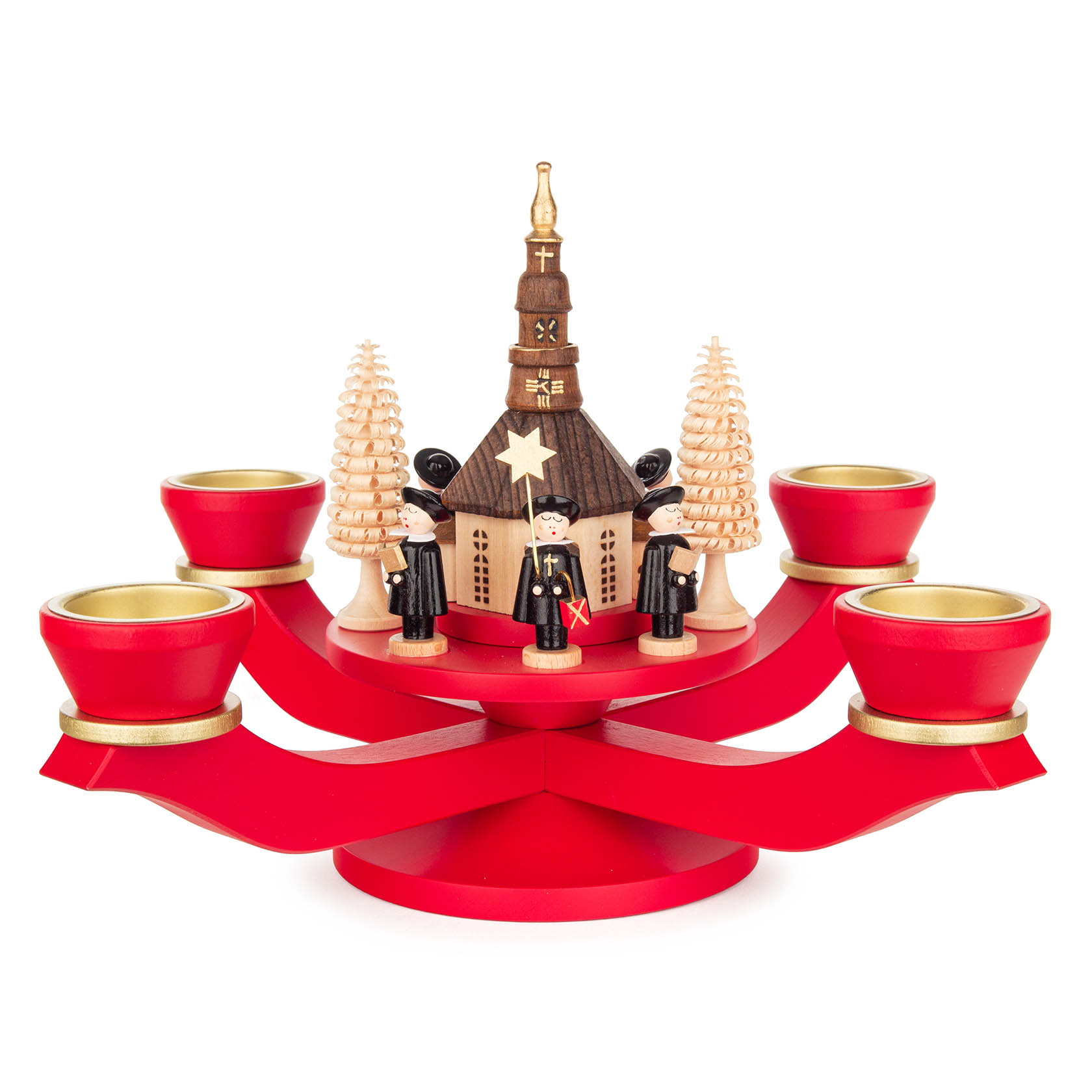 advent tealight holder red, Seiffen church and carol singers im Dregeno Online Shop günstig kaufen