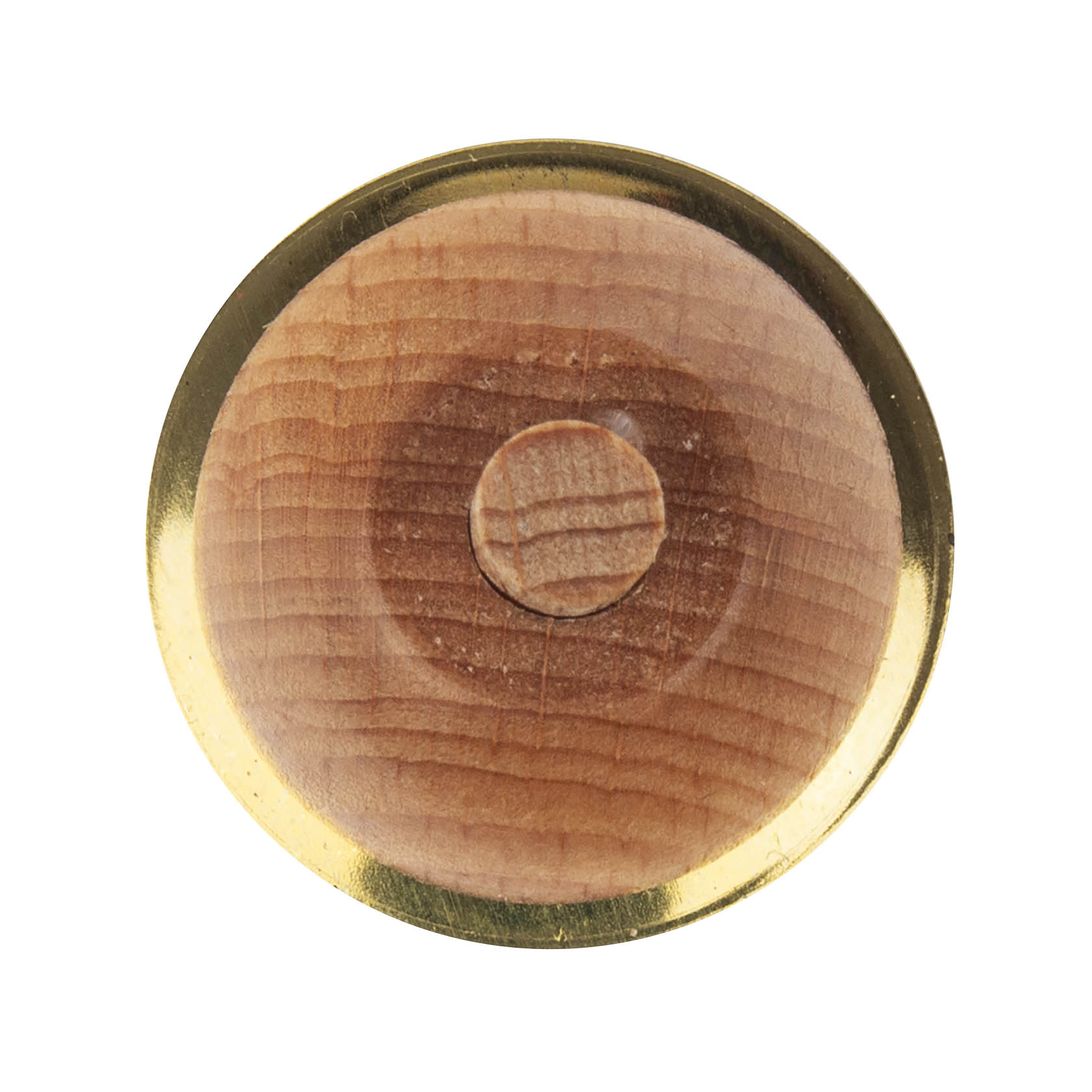 Holztülle mit Messingeinsatz für Kerzen d=14mm