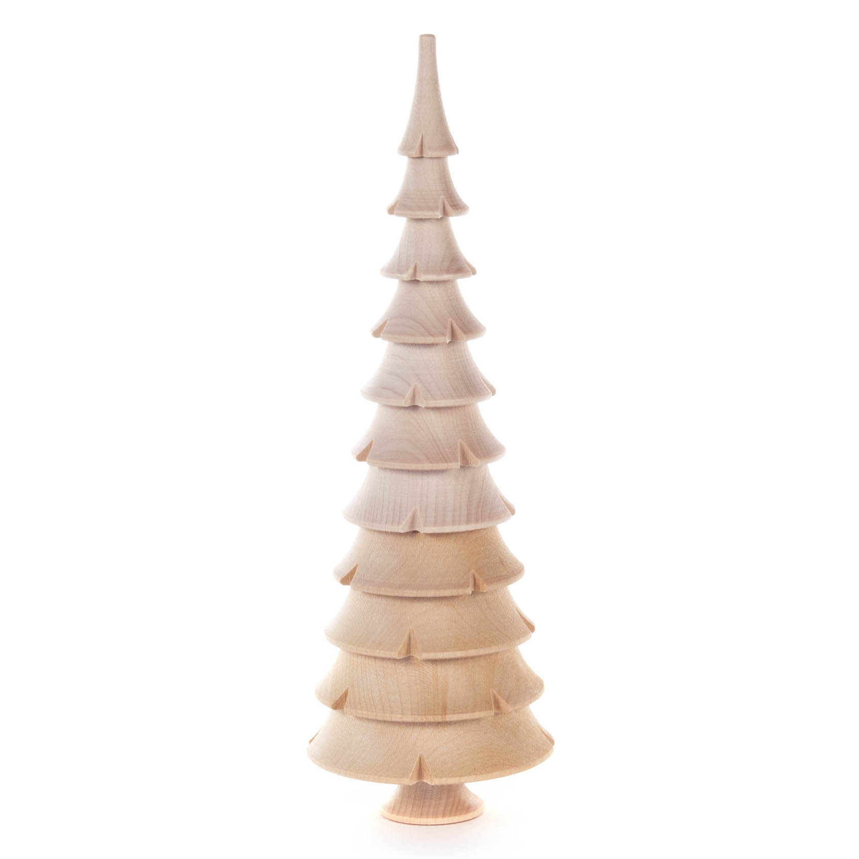 Dekorativer Holztannenbaum aus naturbelassenem Massivholz, 21 cm hoch, mit gestuften Ringen als Äste gestaltet. im Dregeno Online Shop günstig kaufen