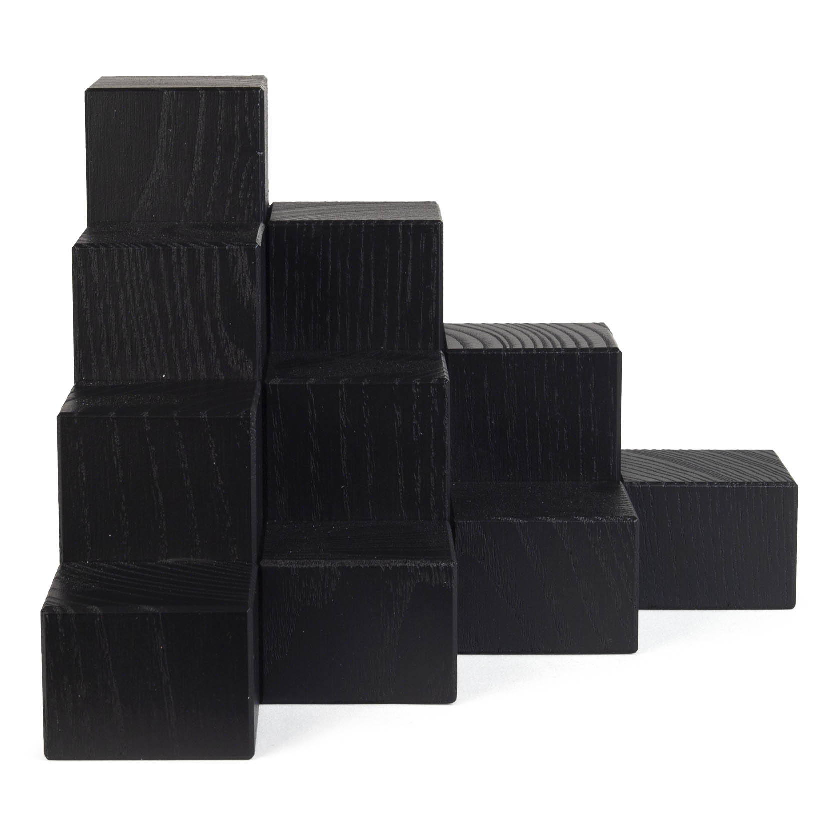 Würfeltreppe-Ecke 10 Podeste 4x4cm  schwarz