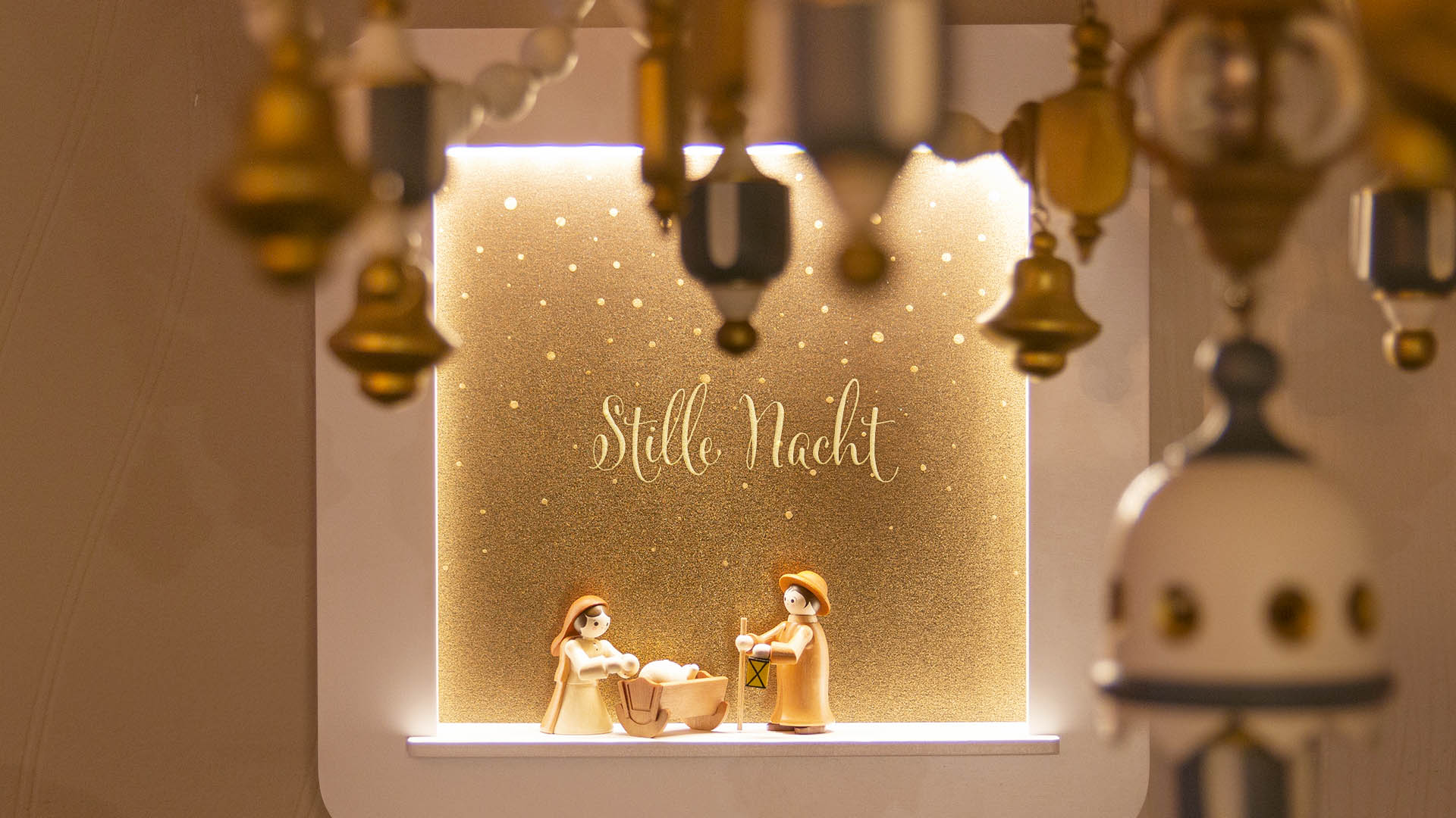 Deko-Rahmen Zeitfenster mit Weihnachtskrippe