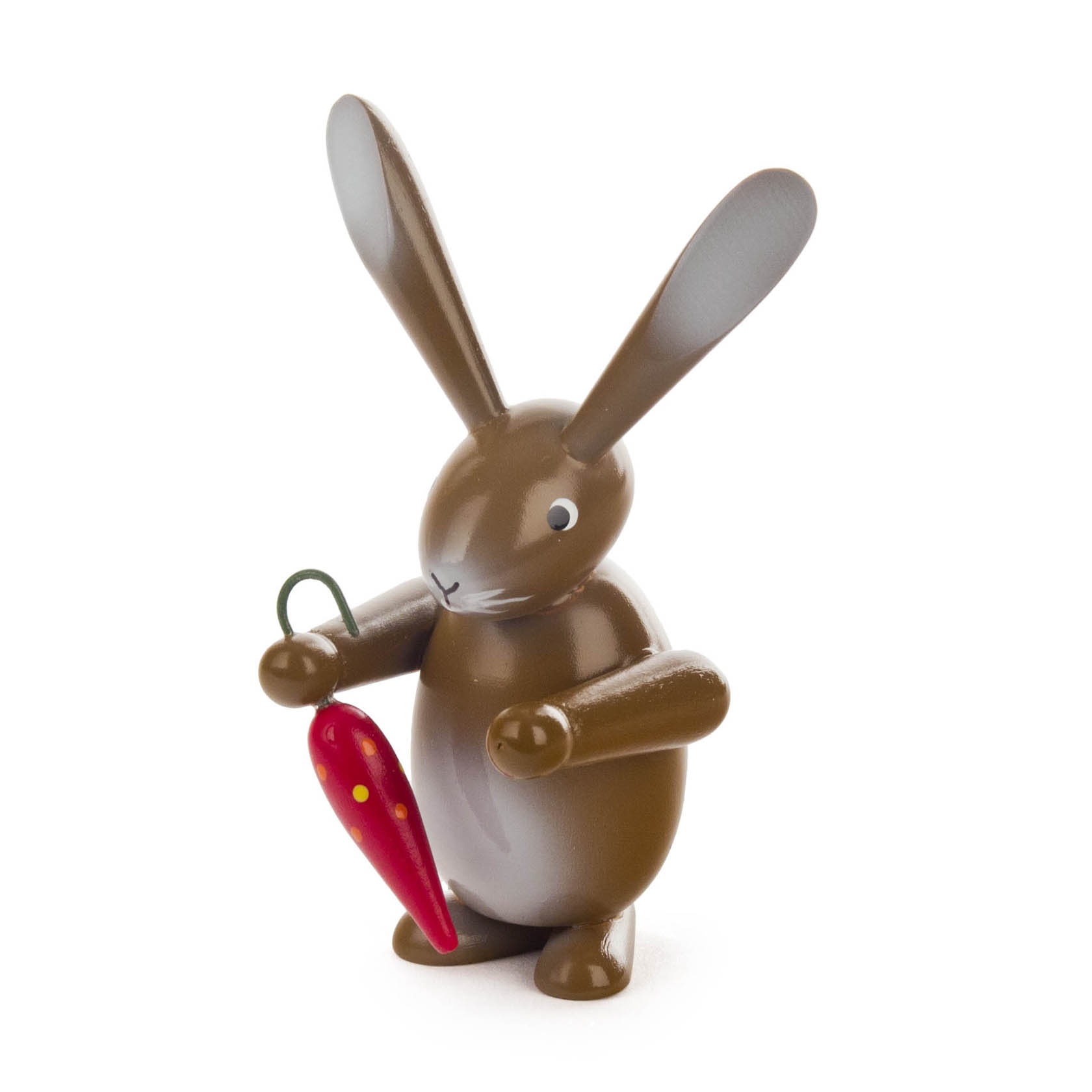 Braune Hasenfigur mit roten Regenschirm in der Pfote. im Dregeno Online Shop günstig kaufen