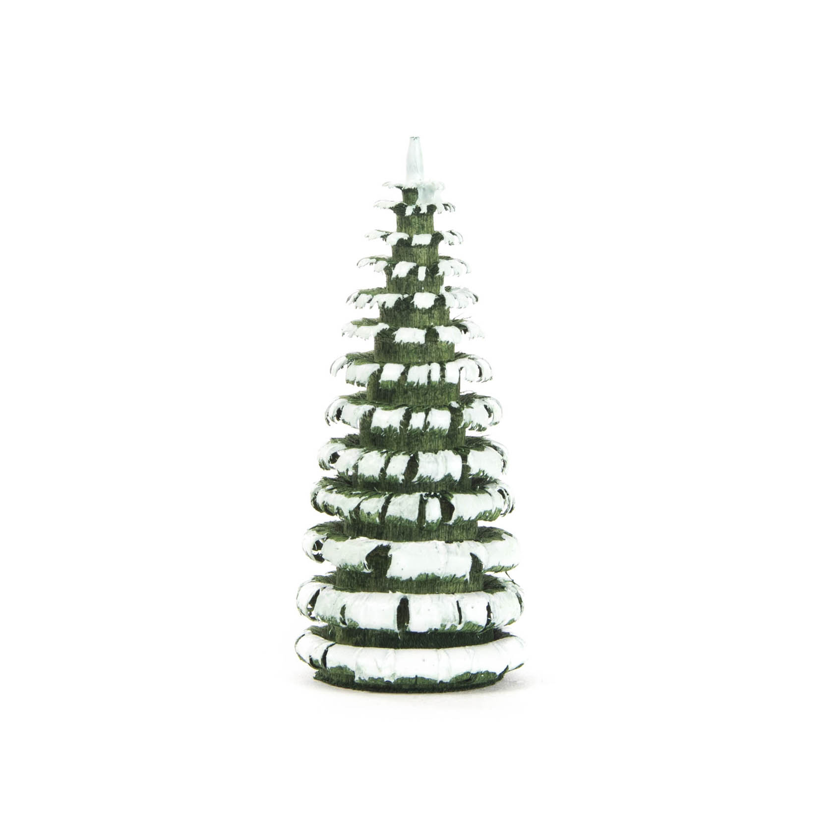 Ein kleiner Ringelbaum aus Holz in Grün und Weiß mit einer Höhe von 5 cm. im Dregeno Online Shop günstig kaufen