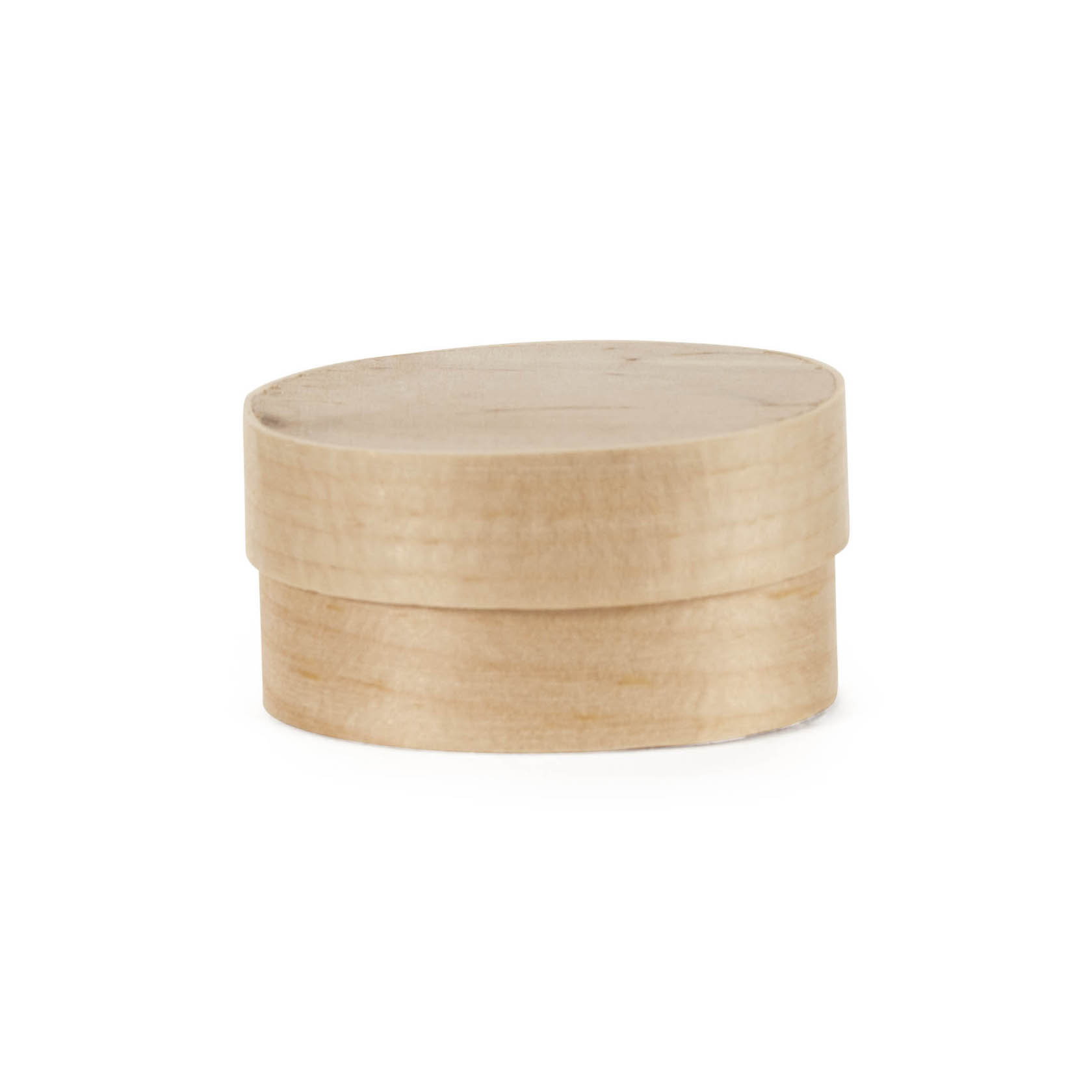 Ovale Spanschachtel, helles Holz, mit Deckel, Maße 050x35x20 mm. im Dregeno Online Shop günstig kaufen