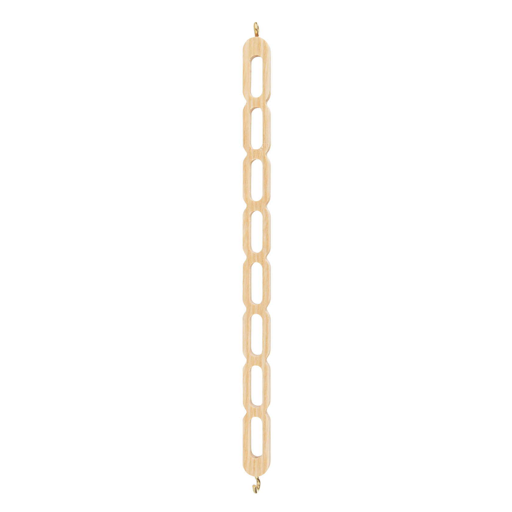 Eine hölzerne Verlängerungskette mit ovalen Gliedern, ideal zur Verwendung mit einer Deckenpyramide. Die Kette ist 22 cm lang. im Dregeno Online Shop günstig kaufen