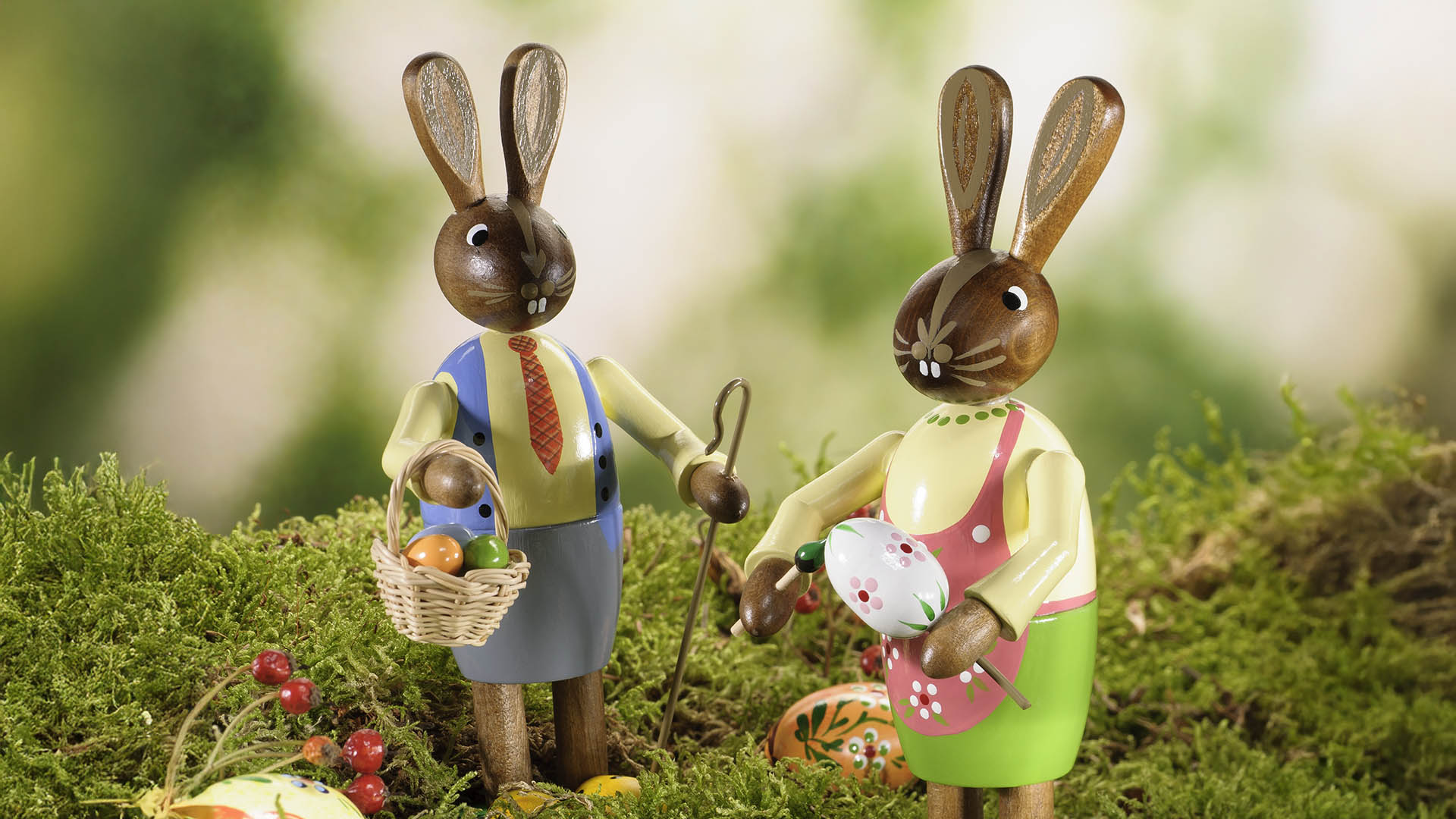 Osterhasen mit Eiern