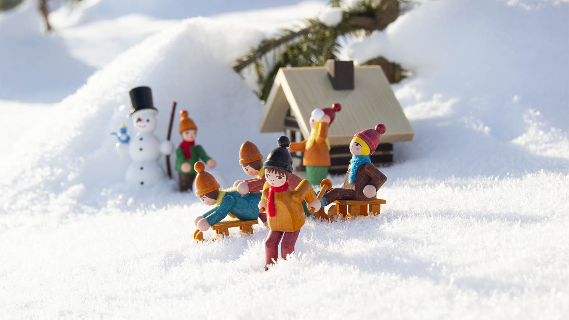 Winterkinder und Räucherhaus