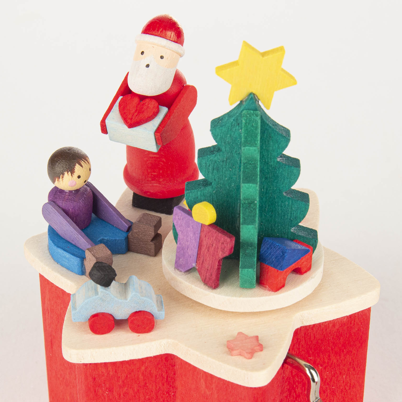 Kurbelspieldose Weihnachtsmann Melodie Oh Tannenbaum