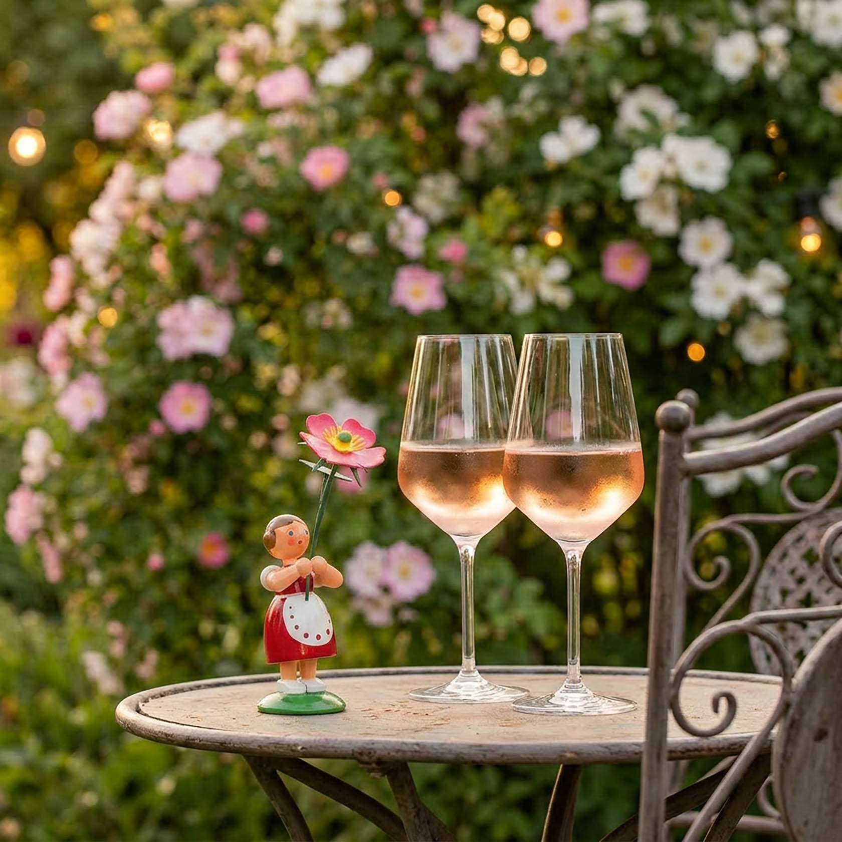 Blumenmädchen mit Heckenrose
