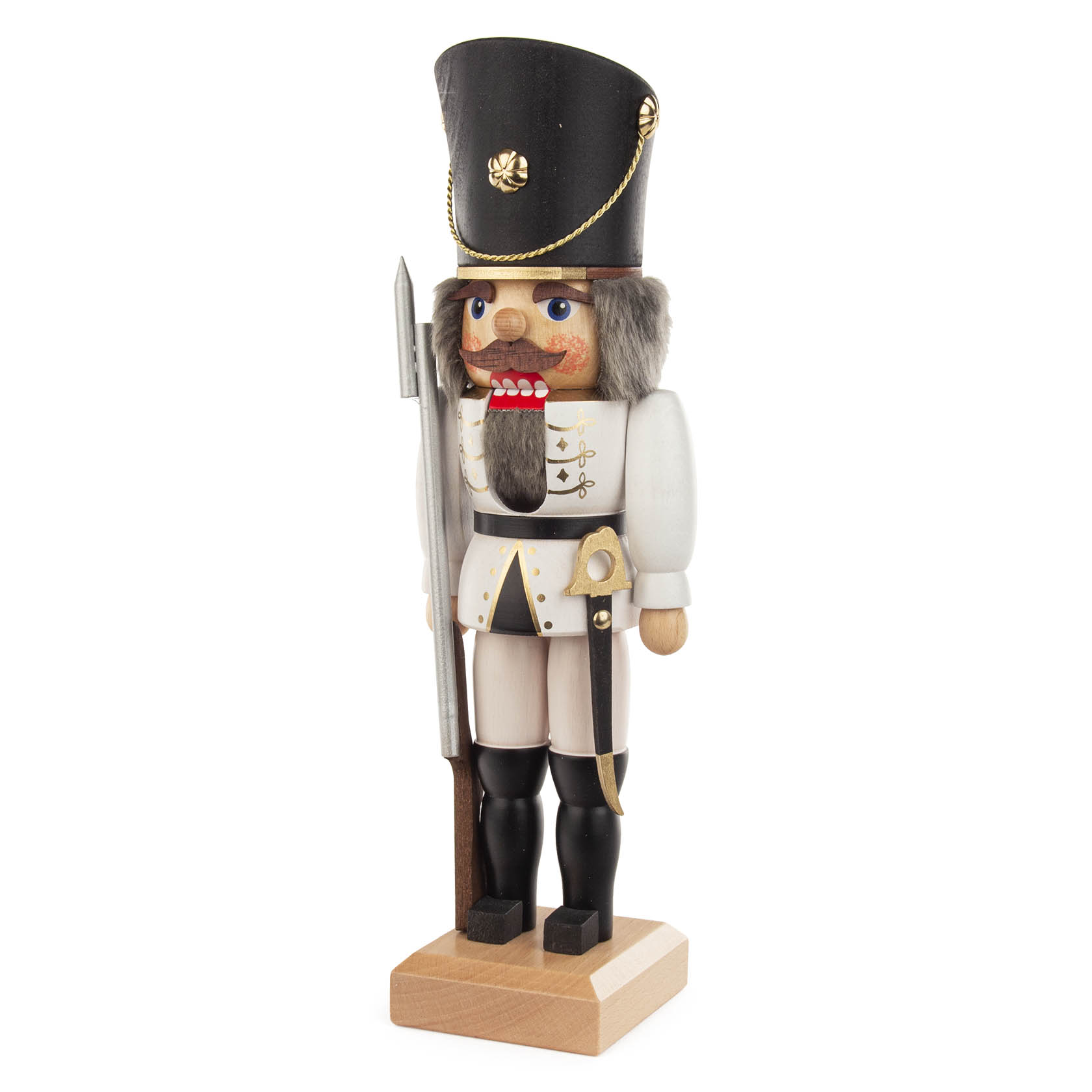 Nussknacker Soldat weiß lasiert 29cm