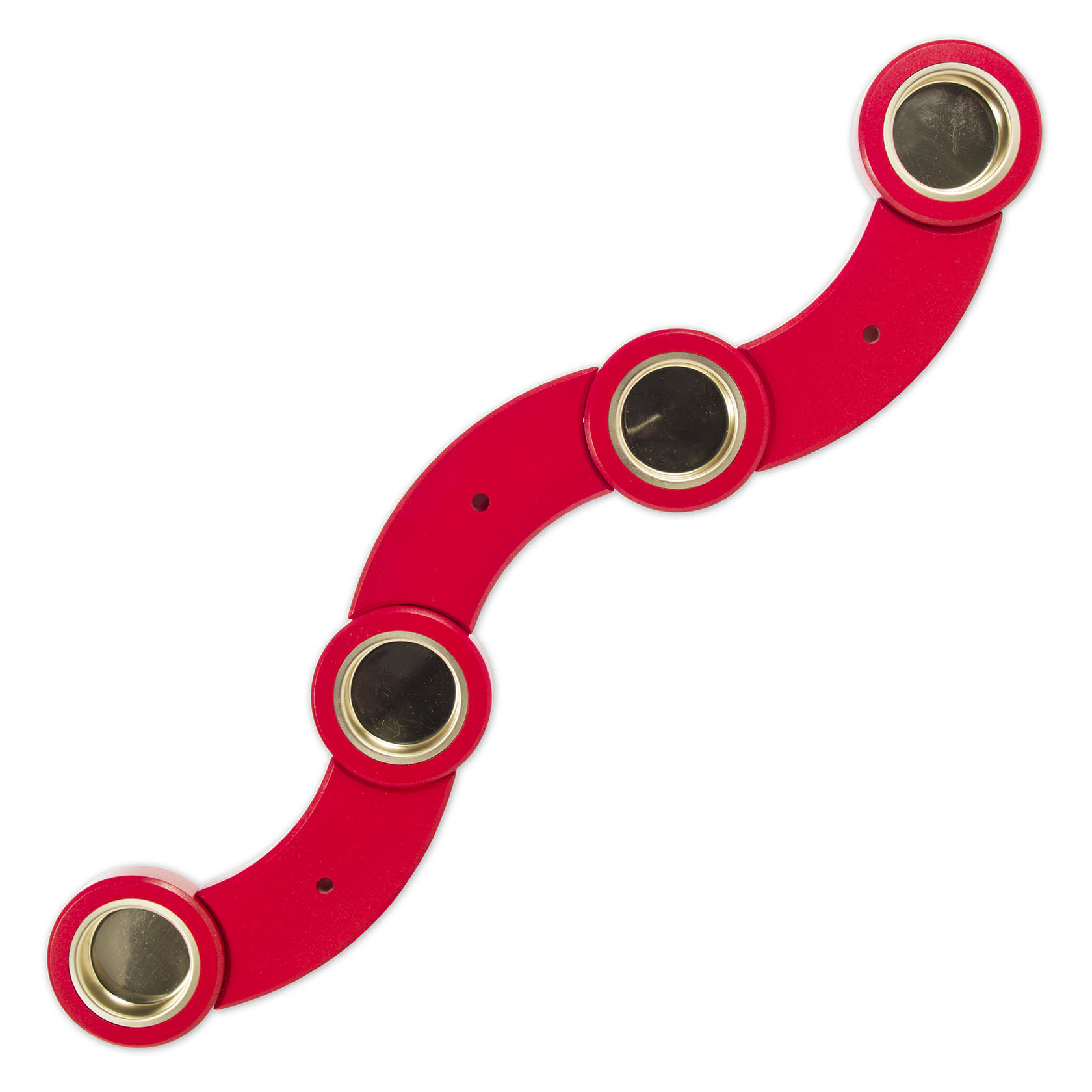 Roter, gewellter Teelichthalter mit vier goldenen Teelichtfassungen in Schlangenform. im Dregeno Online Shop günstig kaufen