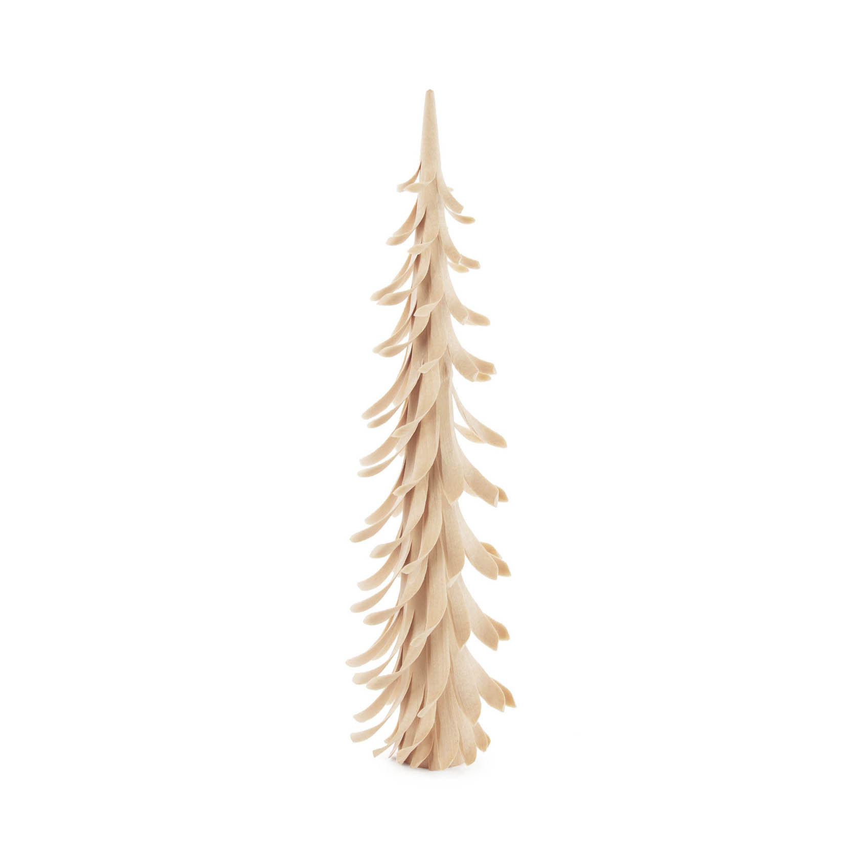 Ein 30 cm hoher Spiralbaum aus natürlichem Holz mit spiralförmig angeordneten Schichten. im Dregeno Online Shop günstig kaufen