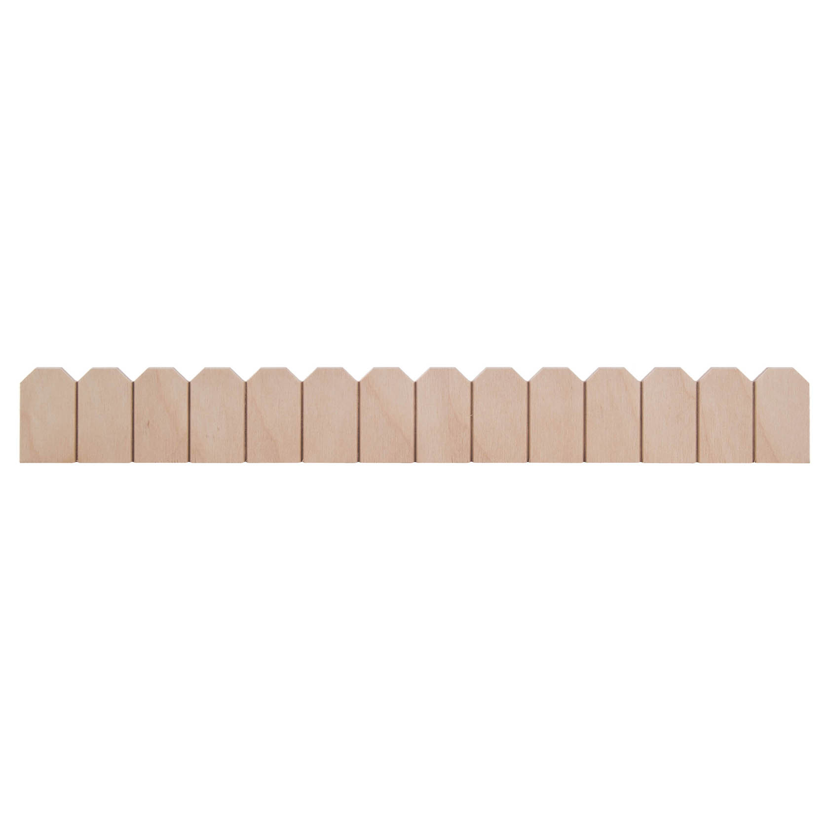 Eine Schindelreihe aus Sperrholz bestehend aus 14 gleich großen Schindeln, jede mit einer Breite von 22 mm. im Dregeno Online Shop günstig kaufen