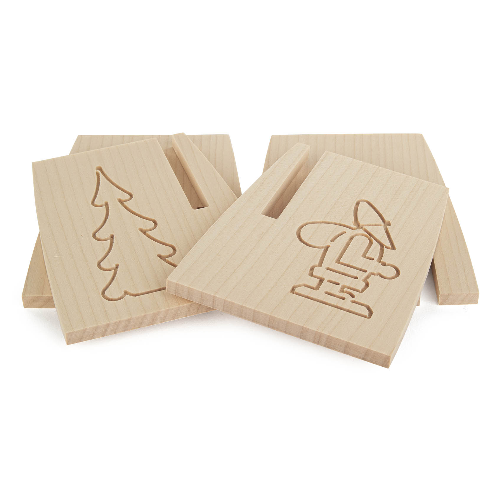 Schwibbogenuntersetzer, steckbar (2) Weihnachtsmann und Baum