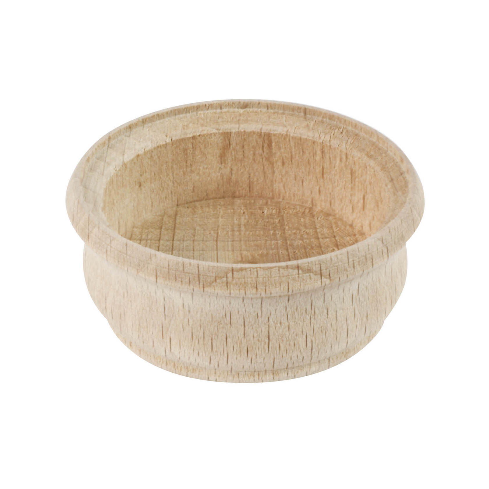 Runde Holztülle aus hellem Holz mit glatter Oberfläche zur Halterung von Teelichtern. im Dregeno Online Shop günstig kaufen