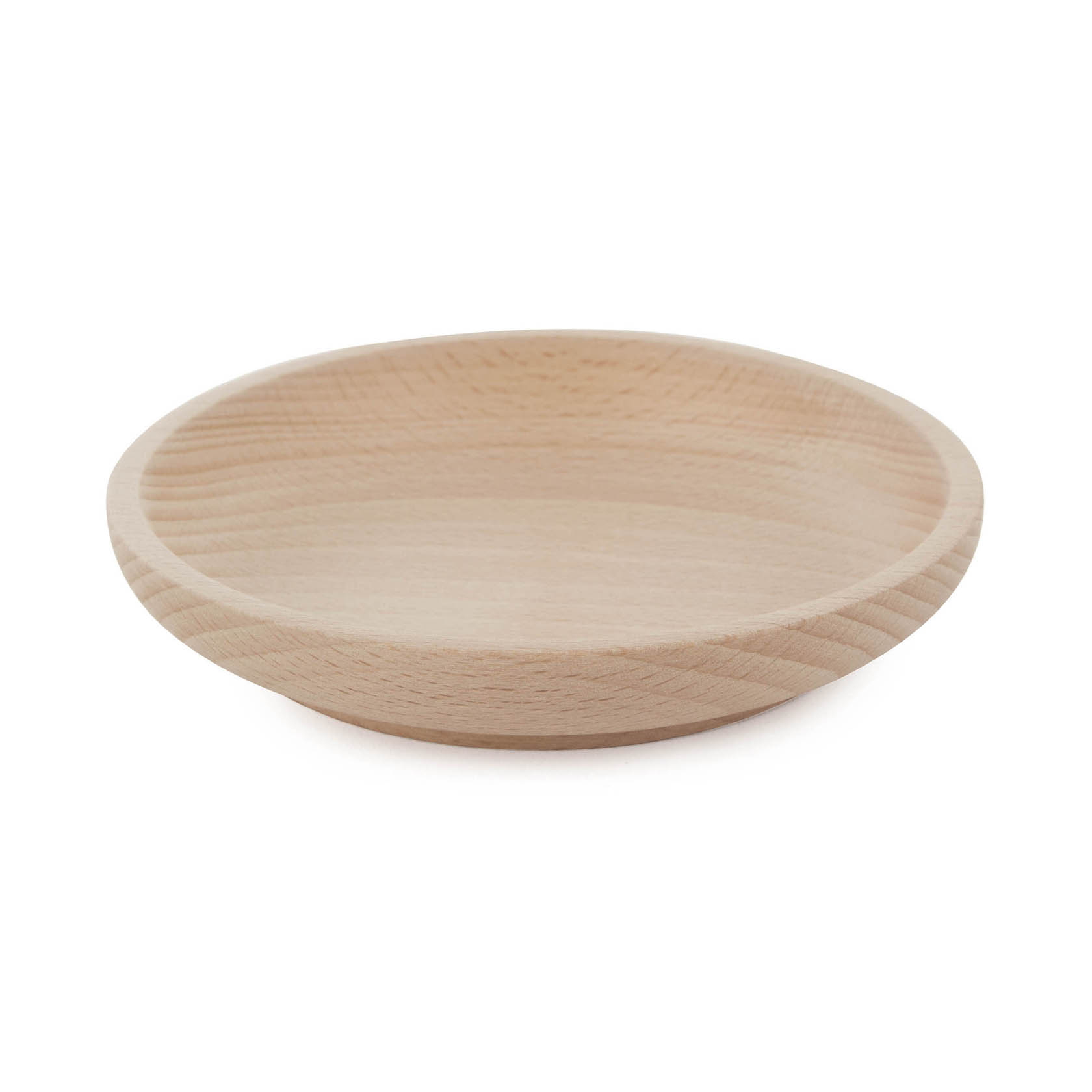 A round wooden bowl with a diameter of 14cm, made from light-colored wood with a smooth finish.