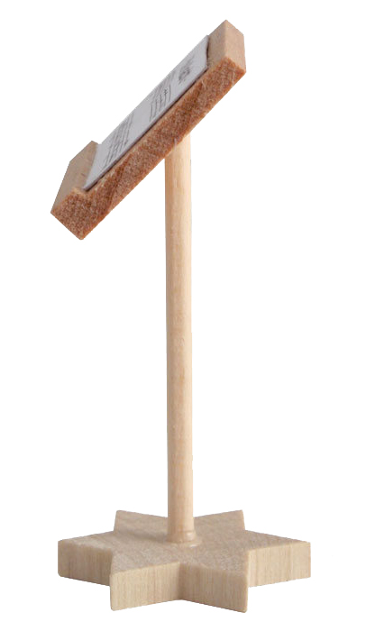 Ein aus Holz gefertigtes Mini-Dirigentenpult mit Sternfuß und rechteckiger Notenablage. im Dregeno Online Shop günstig kaufen