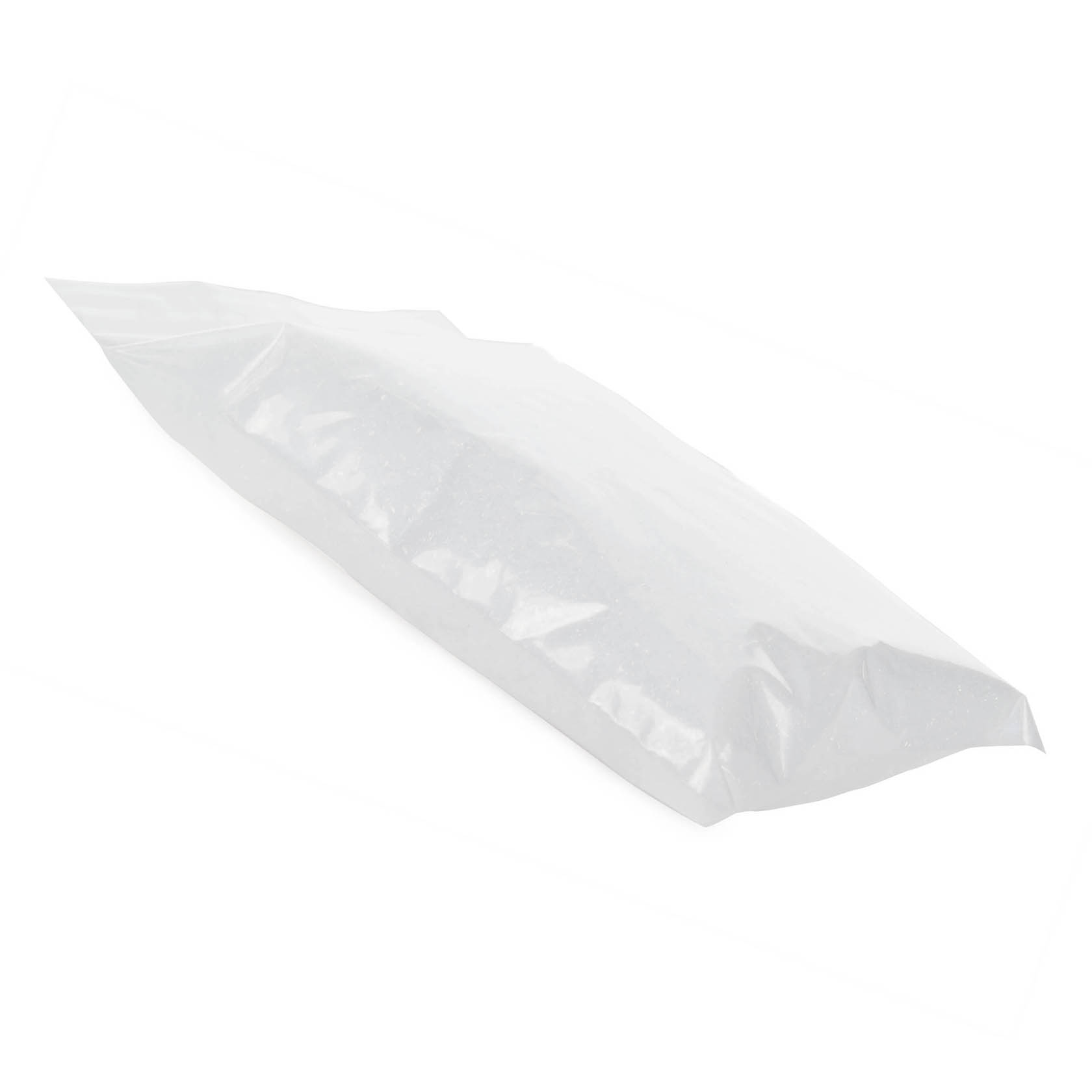 Ein durchsichtiger Plastikbeutel, gefüllt mit Kunstschnee, der für dekorative Zwecke verwendet wird. im Dregeno Online Shop günstig kaufen