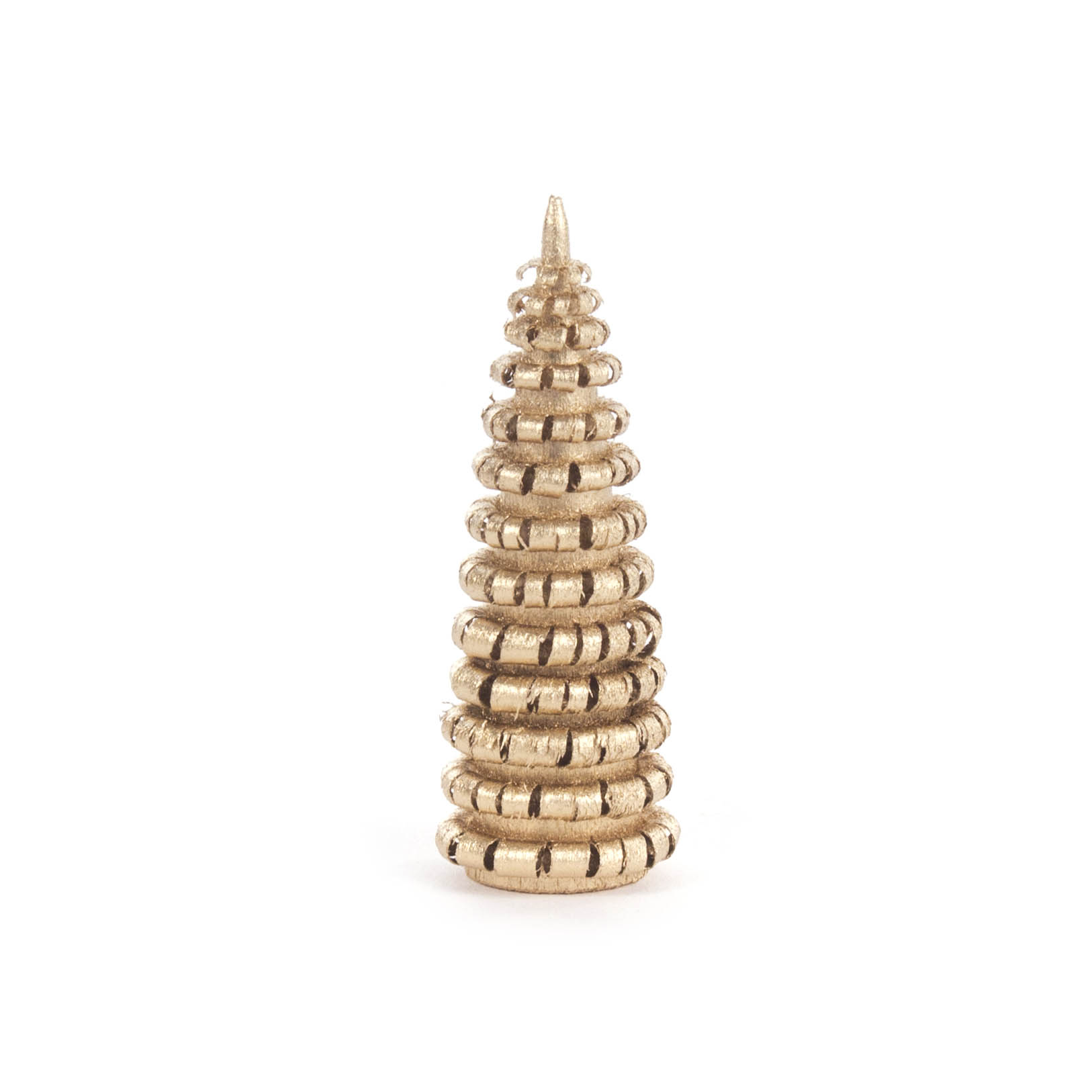 Ein kleines, vergoldetes Deko-Objekt in Form eines Ringelbäumchens ohne Stamm, ca. 6 cm hoch. im Dregeno Online Shop günstig kaufen