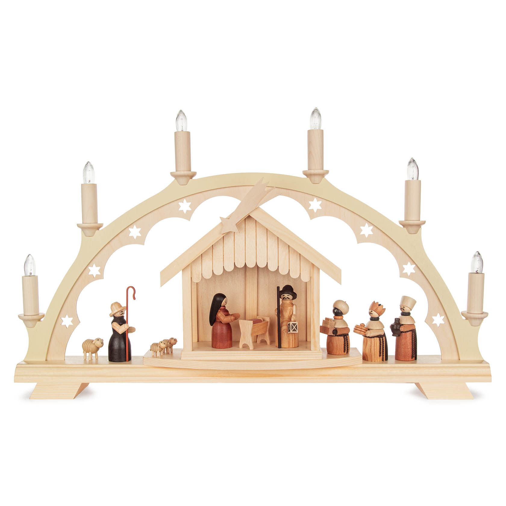 Schwibbogen Christi Geburt bel. Stall im Dregeno Online Shop günstig kaufen