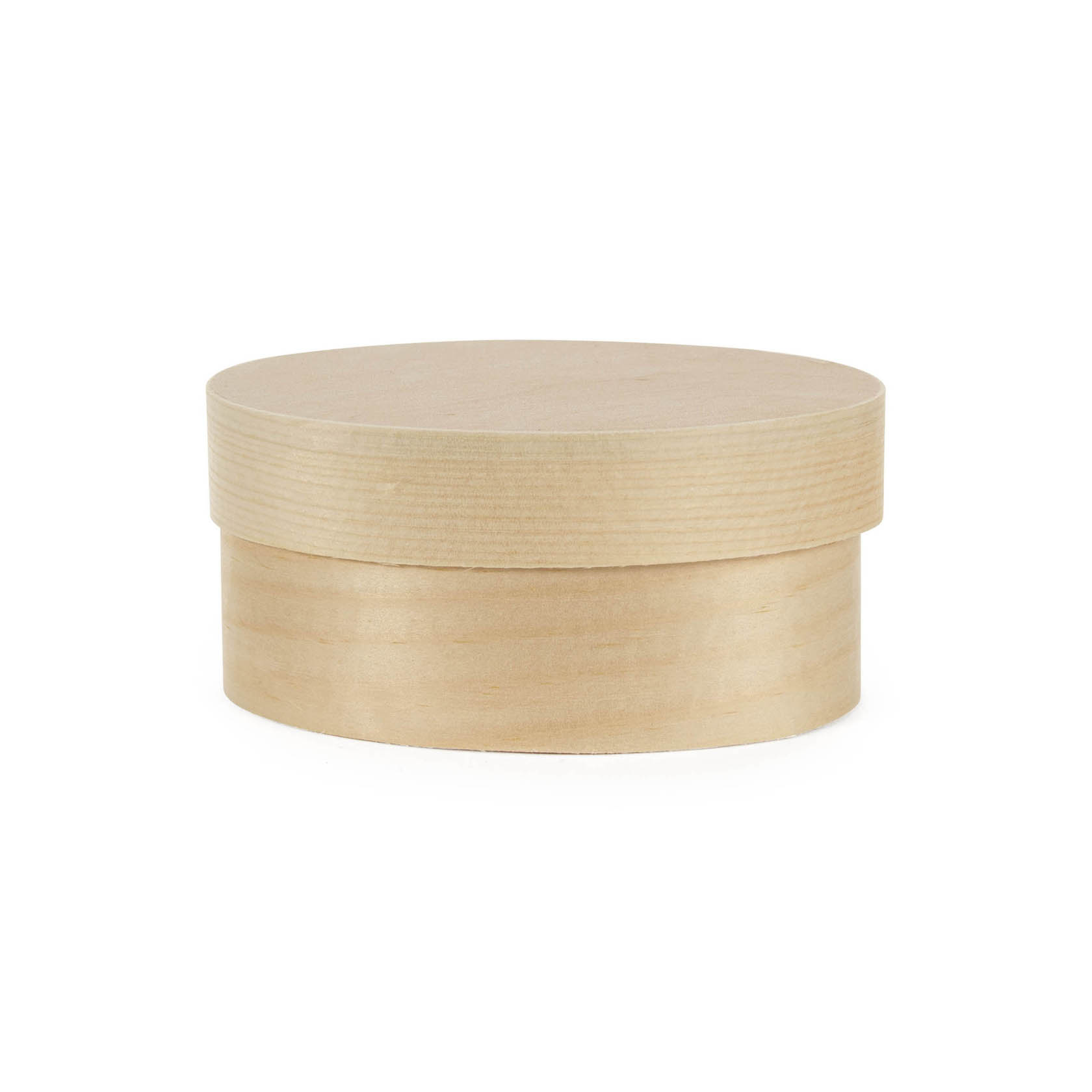 Eine ovale Spanschachtel aus hellem Holz, Maße 090x055x040 mm. im Dregeno Online Shop günstig kaufen