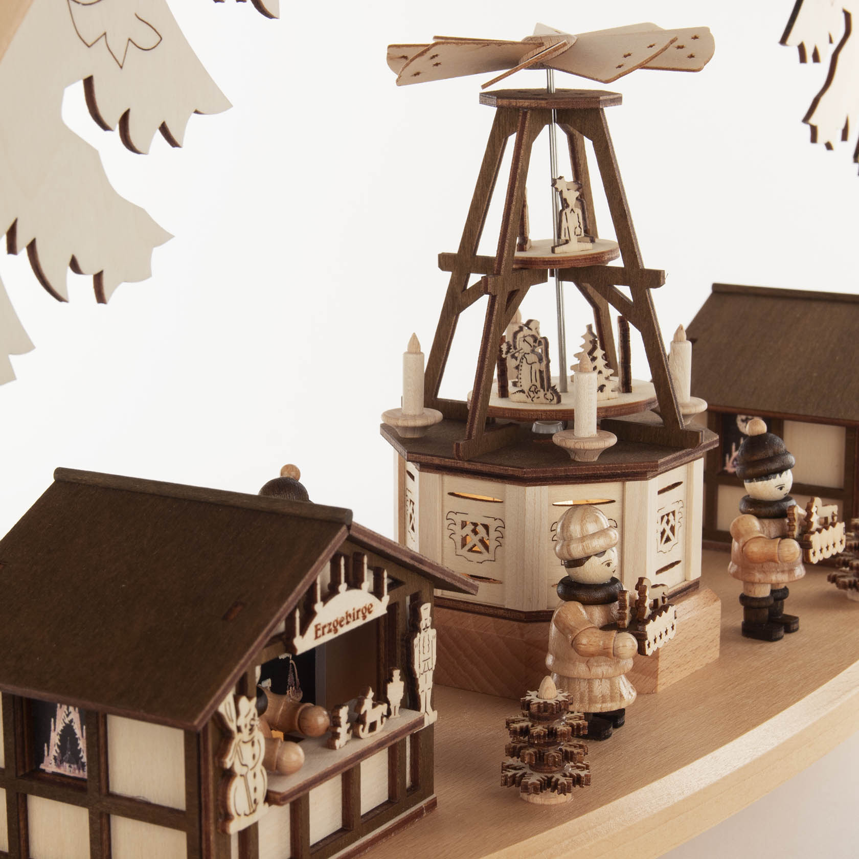 Schwibbogen Weihnachtsmarkt mit Pyramide