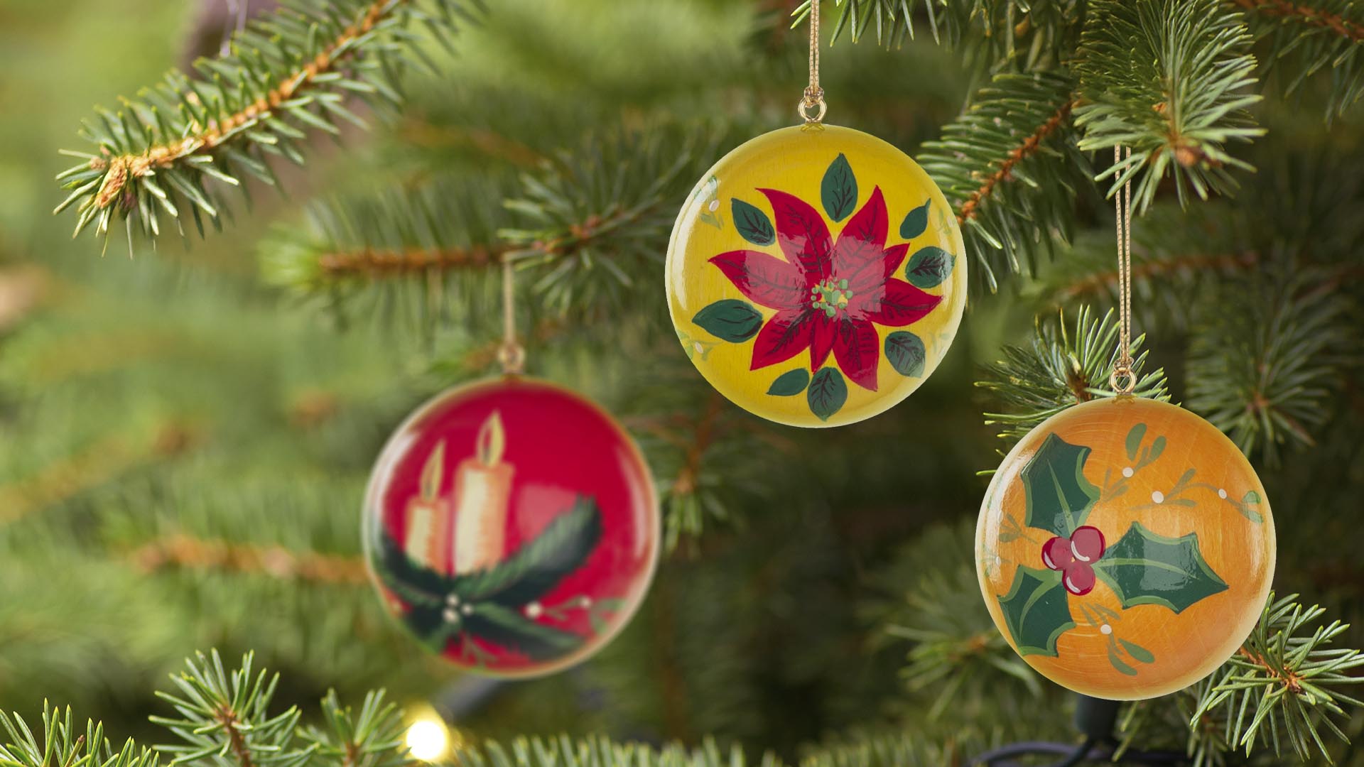 Baumschmuck Kugeln mit Weihnachtsmotiven