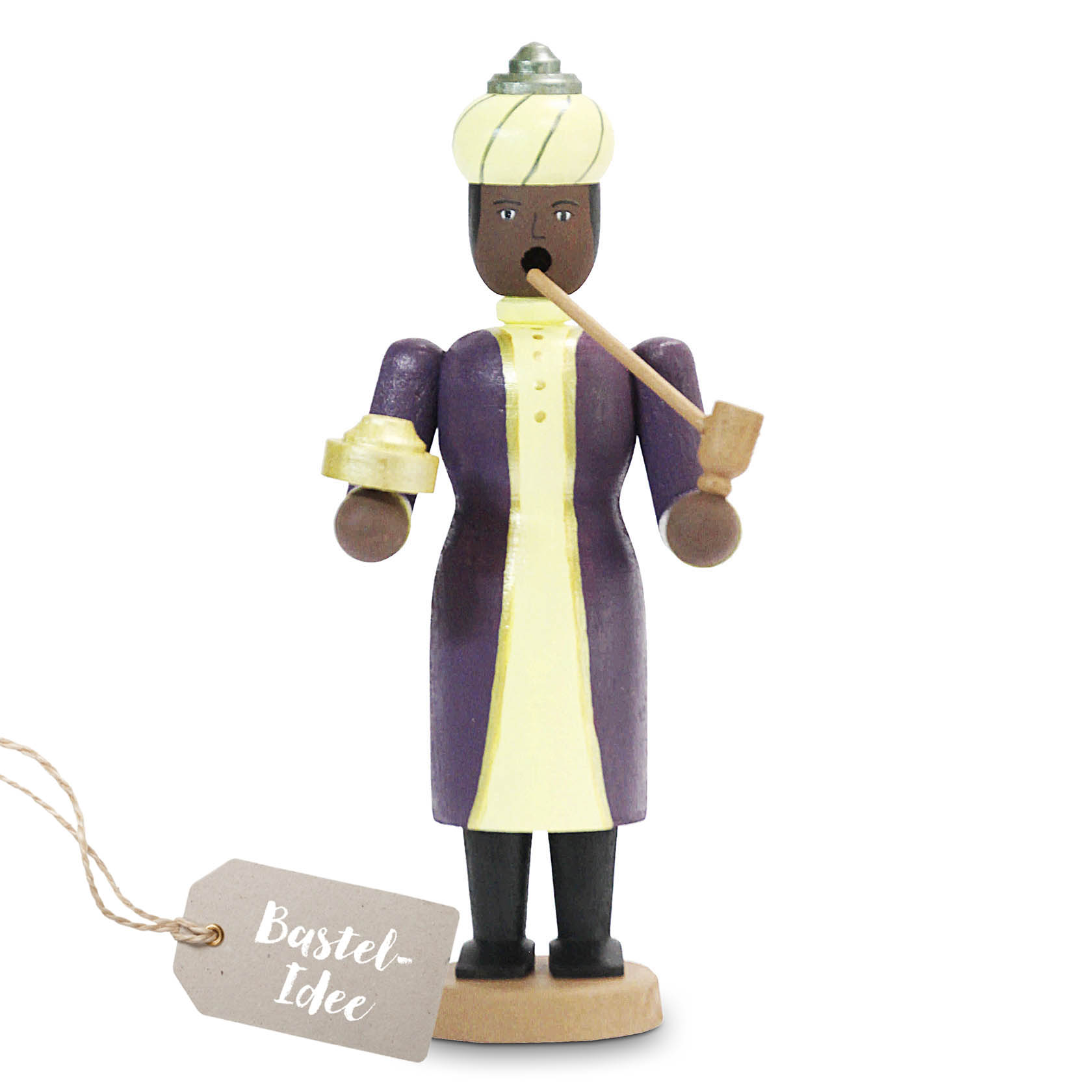 Ein traditionelles Räuchermännchen-Set mit einem Mohr, der eine Pfeife hält und einen Turban trägt. im Dregeno Online Shop günstig kaufen