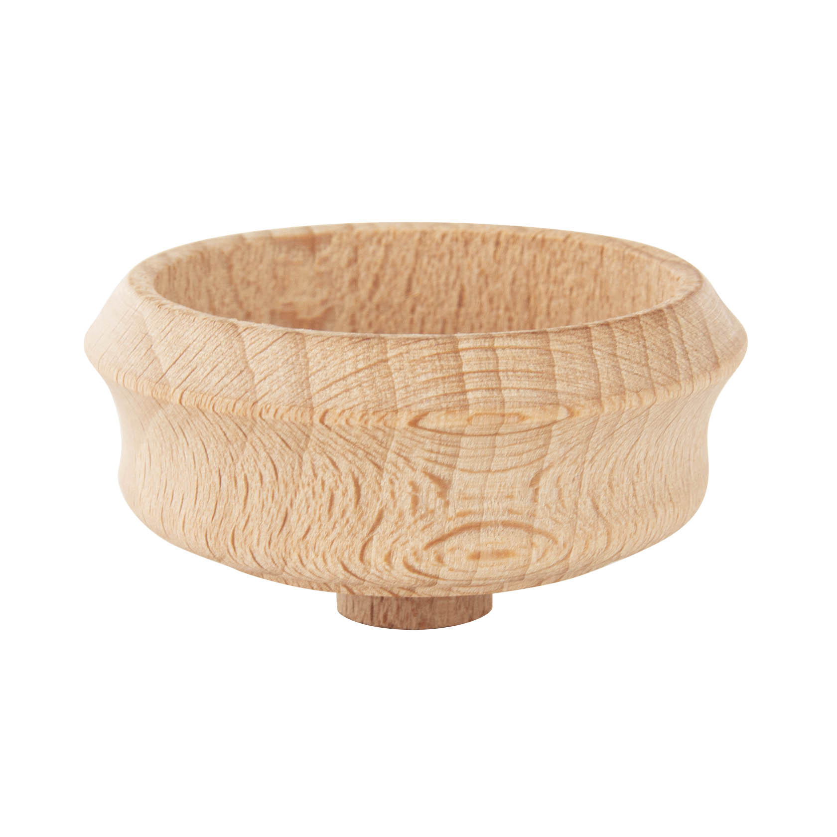 Runde Holzschale mit nach innen geneigtem Rand und einem kleinen Dübel an der Unterseite, passend für 14mm Kerzeneinsätze. im Dregeno Online Shop günstig kaufen