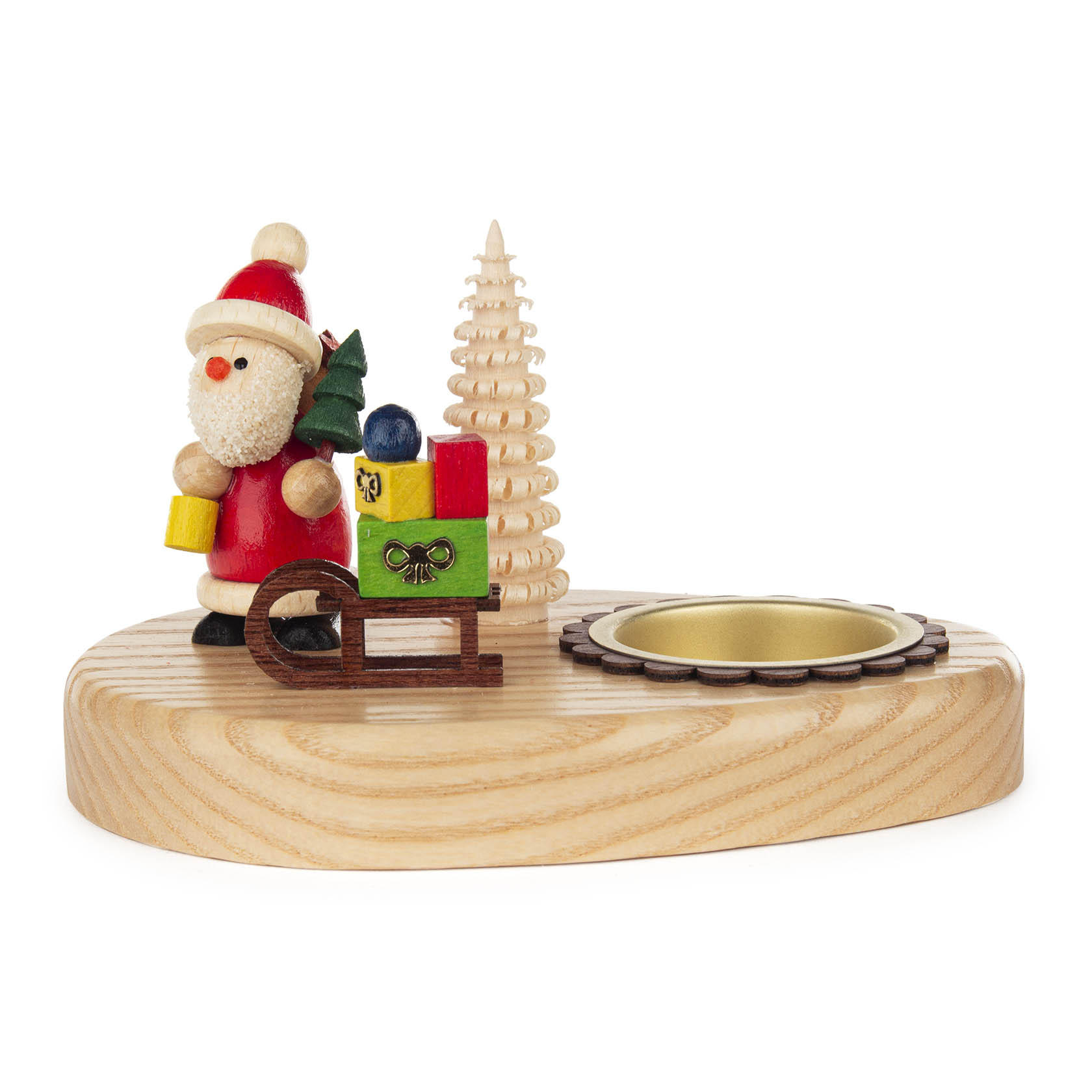 Teelichthalter Weihnachtsmann mit Schlitten
