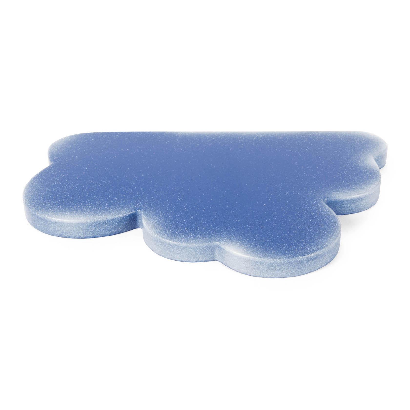 Kleine blaue Wolke aus Schaumstoff mit einer Etage und weichen Kanten.