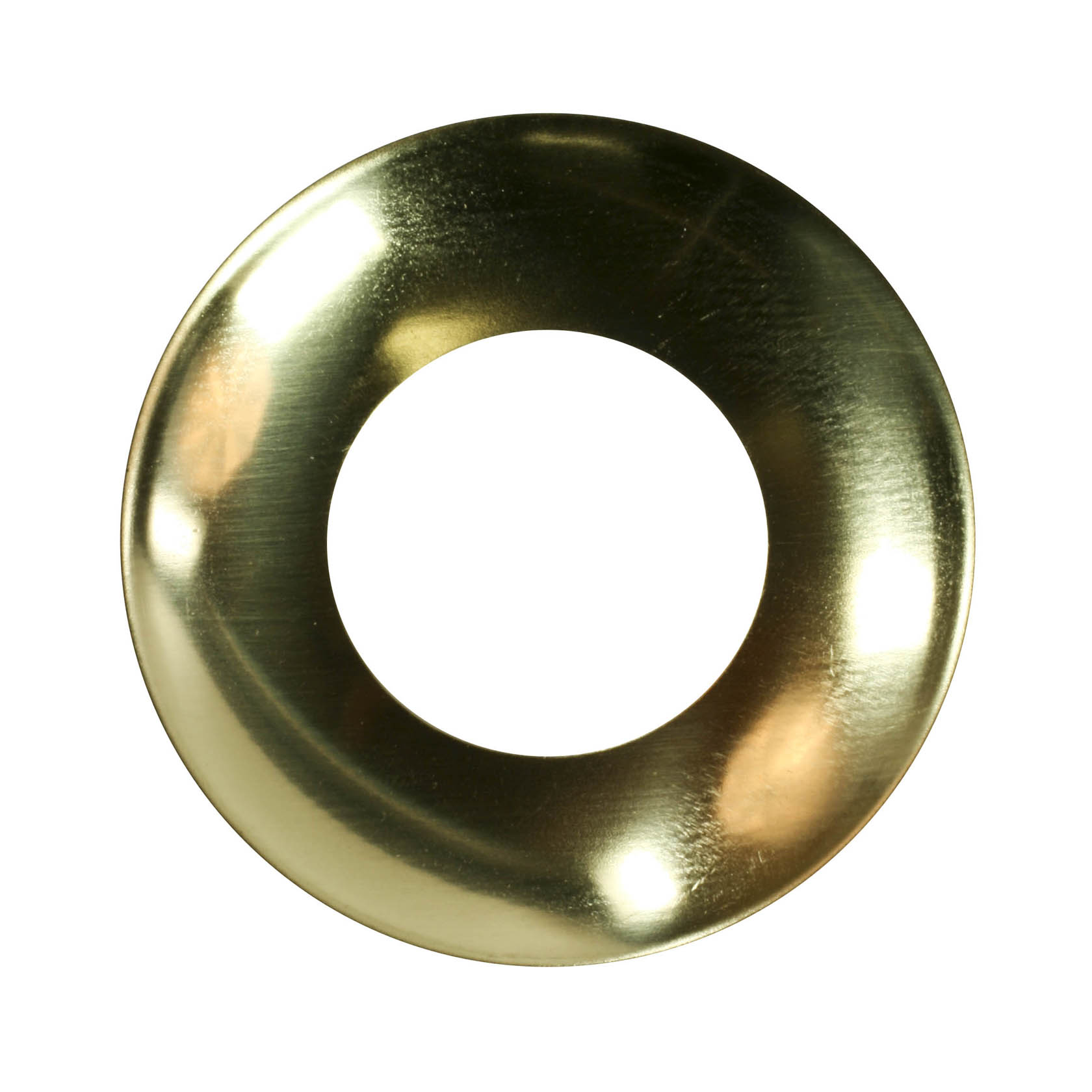 Runder goldfarbener Tropfenfänger mit glatter Oberfläche, 48mm Durchmesser, mittiges Loch für 22mm Tülle. im Dregeno Online Shop günstig kaufen