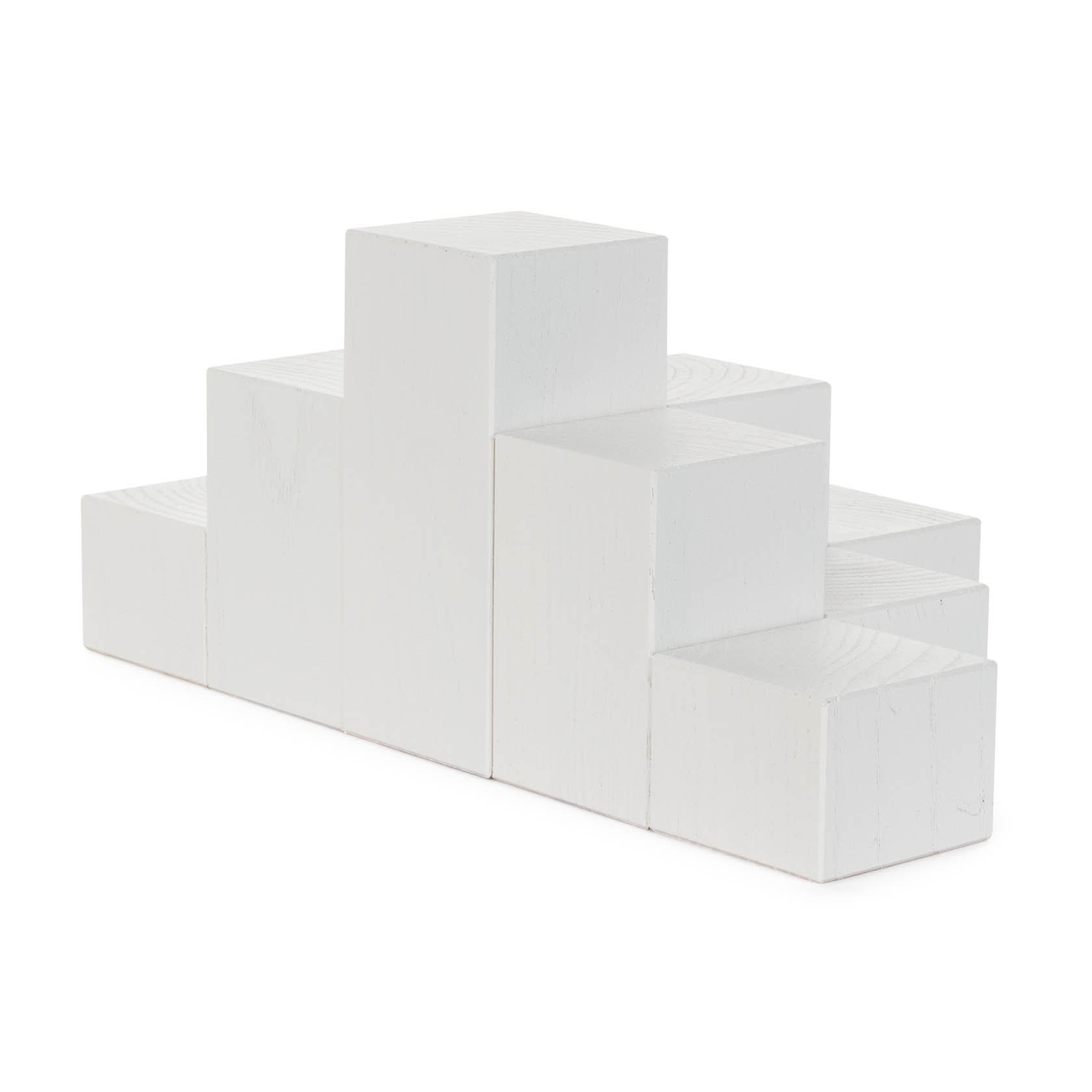 Würfeltreppe 9 Podeste 4x4cm weiß