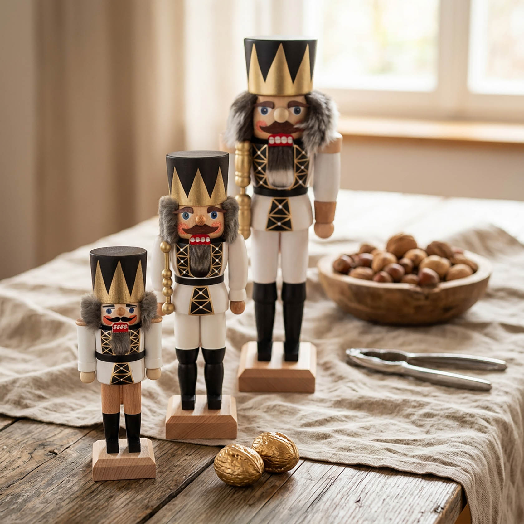 Nussknacker König weiß lasiert 27cm
