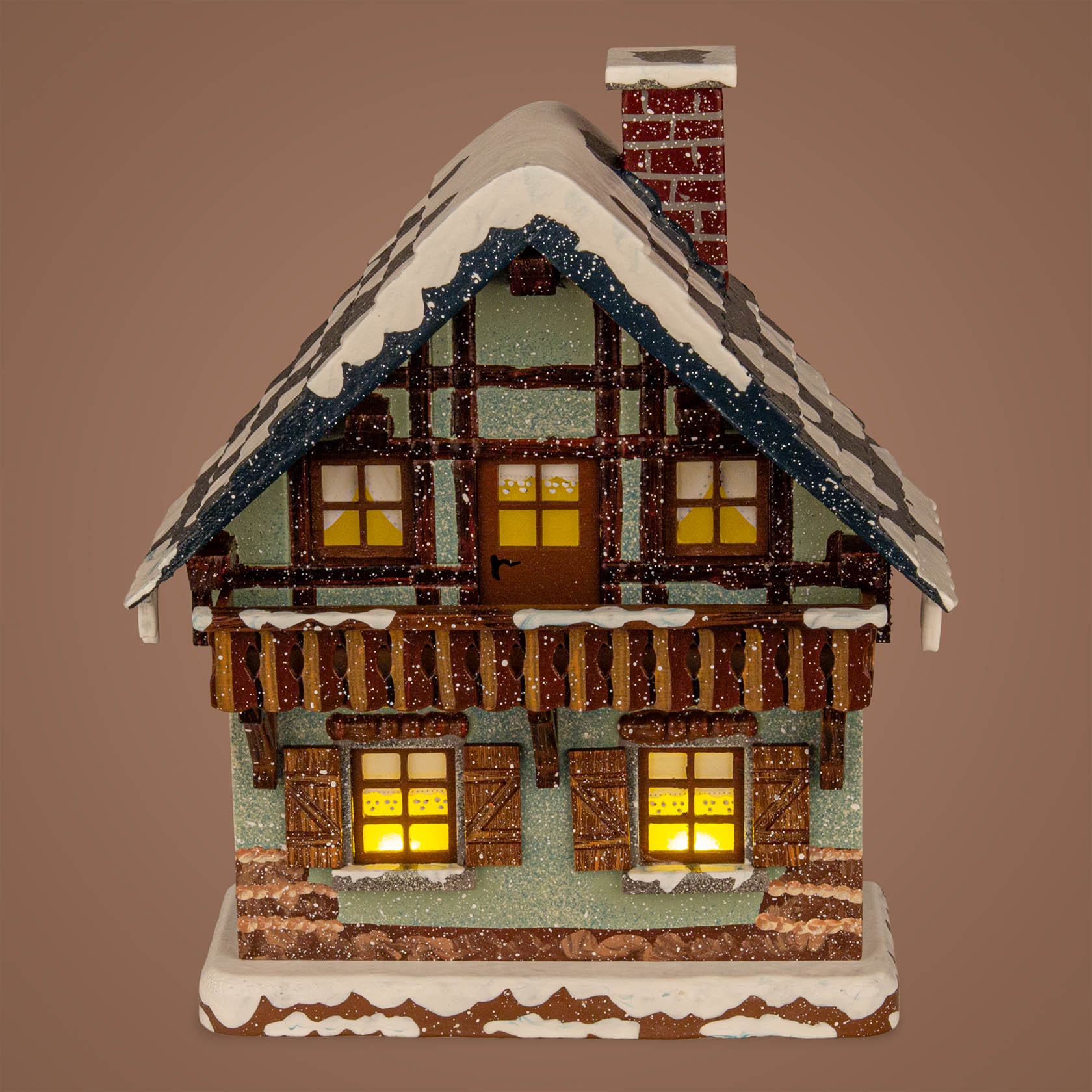 Winterkinder Winterhaus-Balkon elektr. beleuchtet