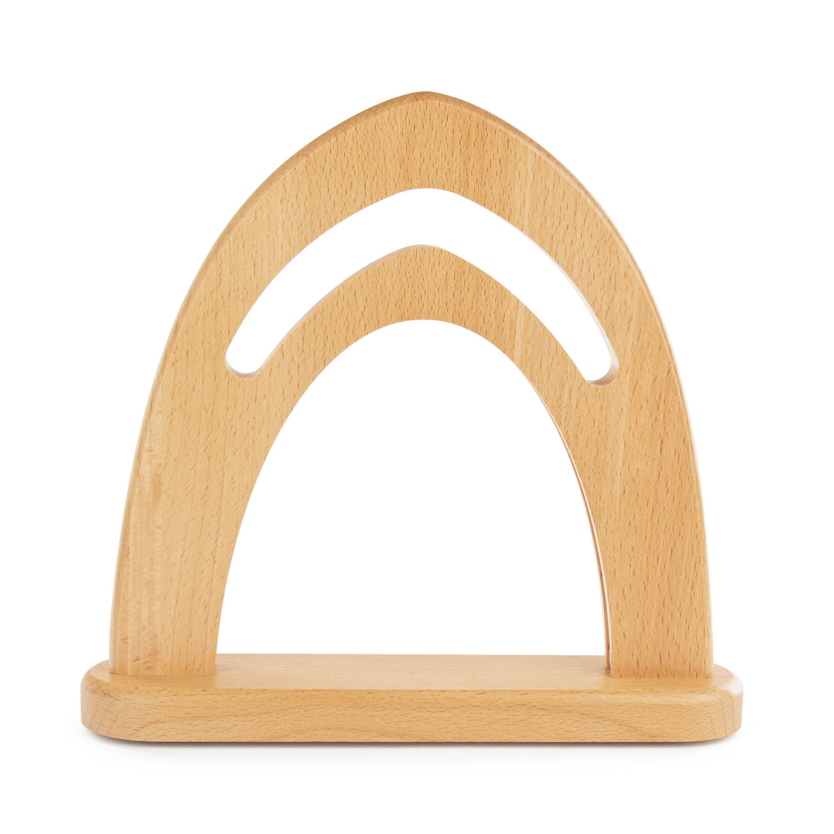 Ein unbehandelter Holzleuchterbogen mit geschwungenen Linien, welcher durch LED-Licht von innen beleuchtet wird. im Dregeno Online Shop günstig kaufen