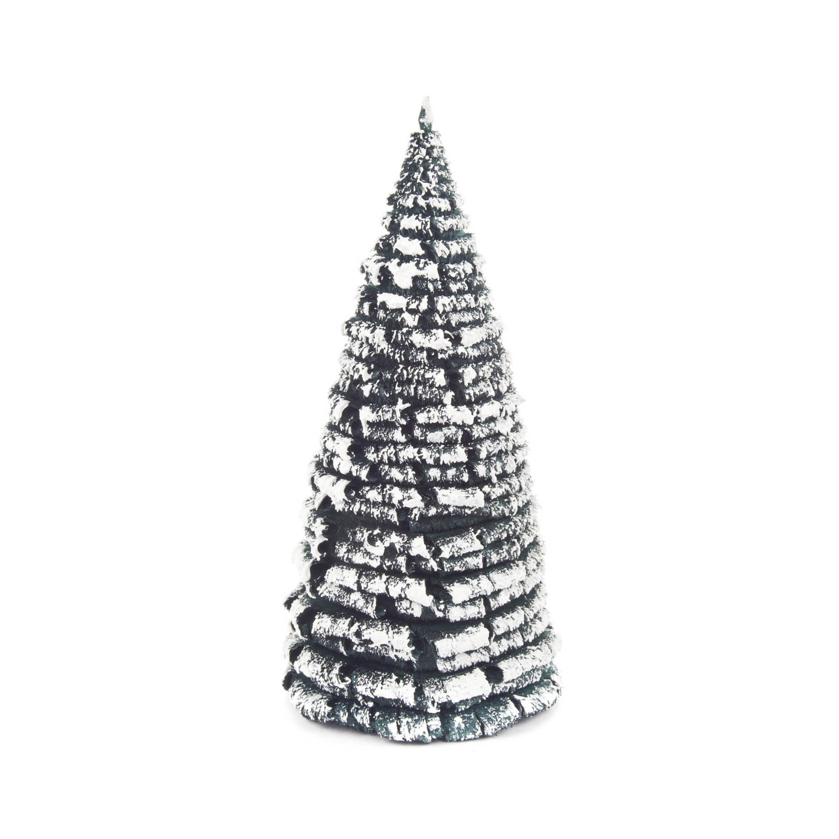 Ein dekorativer Baum, der mit grün-weißen Schichten von künstlichem Raureif bedeckt ist, etwa 16 cm hoch. im Dregeno Online Shop günstig kaufen