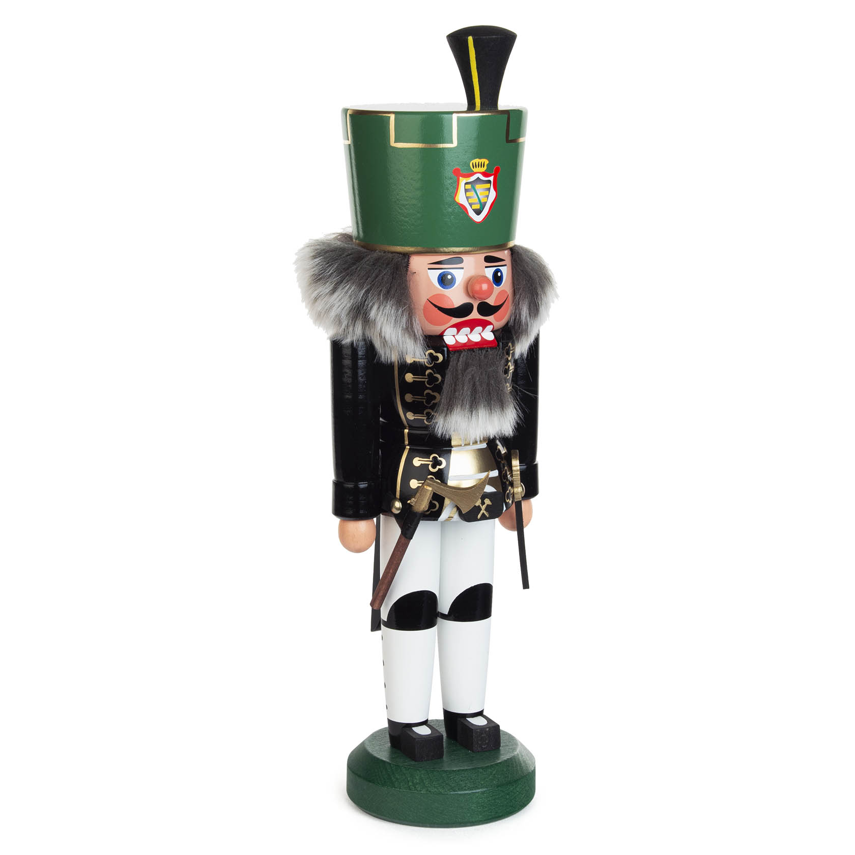 Nussknacker Bergwardein schwarz-weiß 32cm