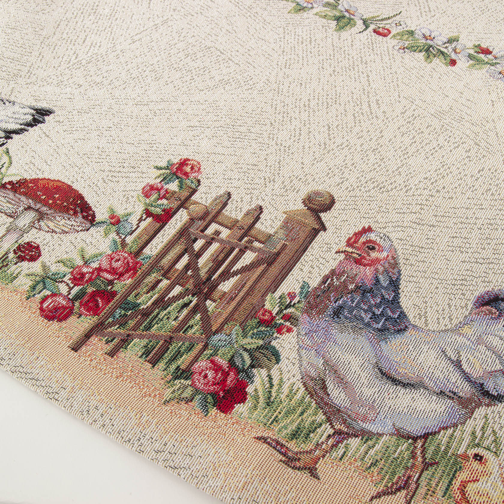 Tischdecke Hühnerschar 94 x 94 cm