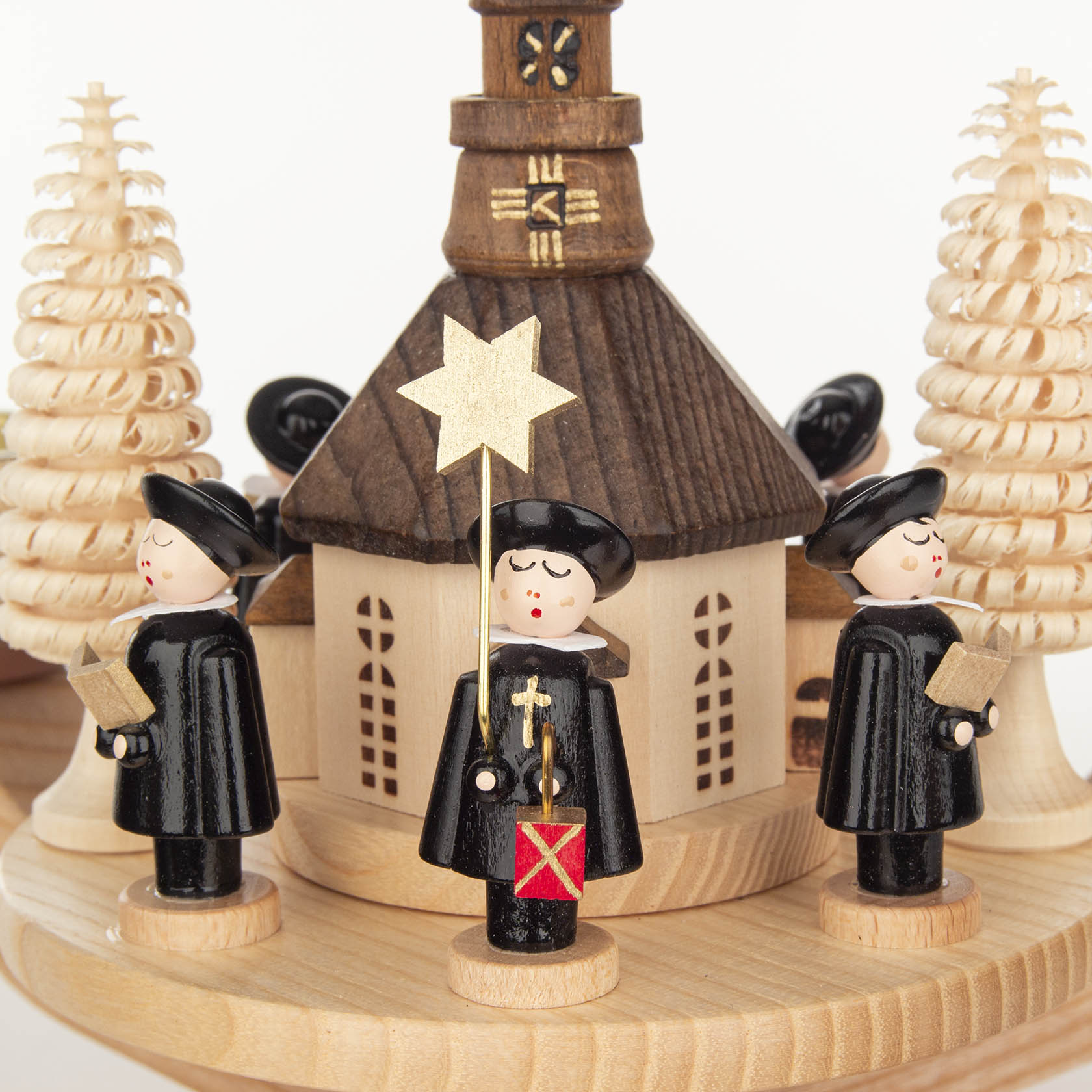 advent tealight holder natural, Seiffen church and carol singers